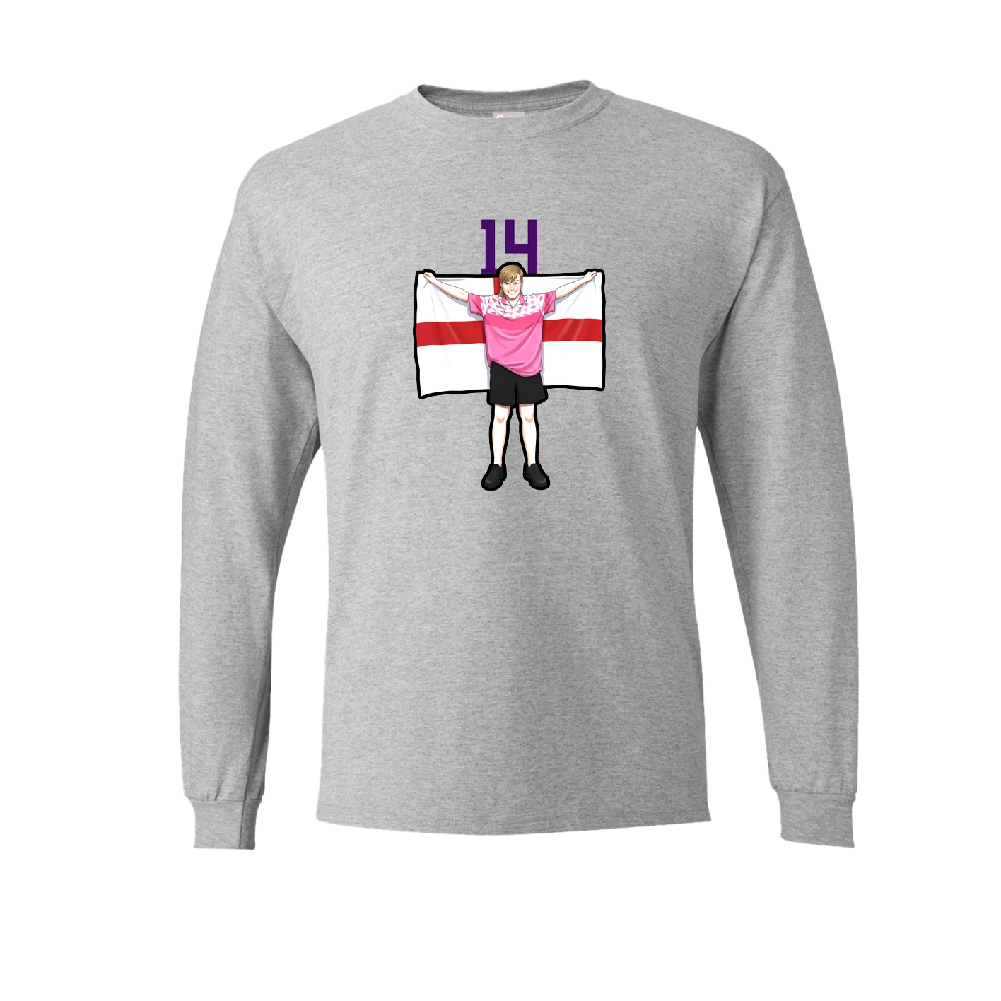 Long Sleeve Tee — Number Top in Grey