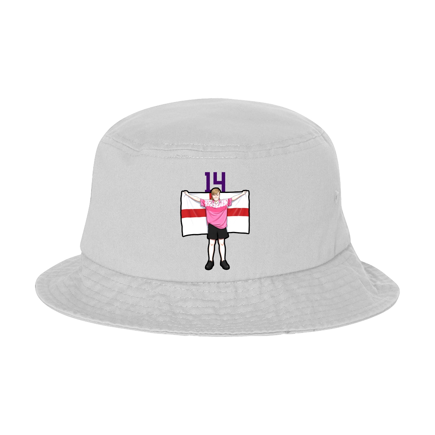 Bucket Cap — Number Top in White