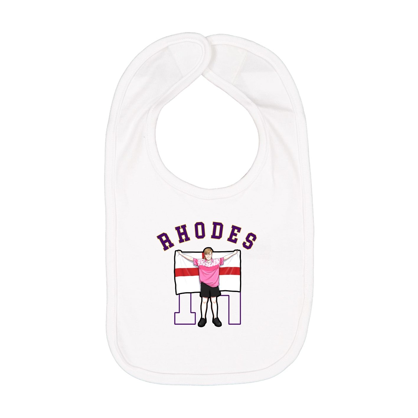 Infant Bib — Shirsey Arch in White