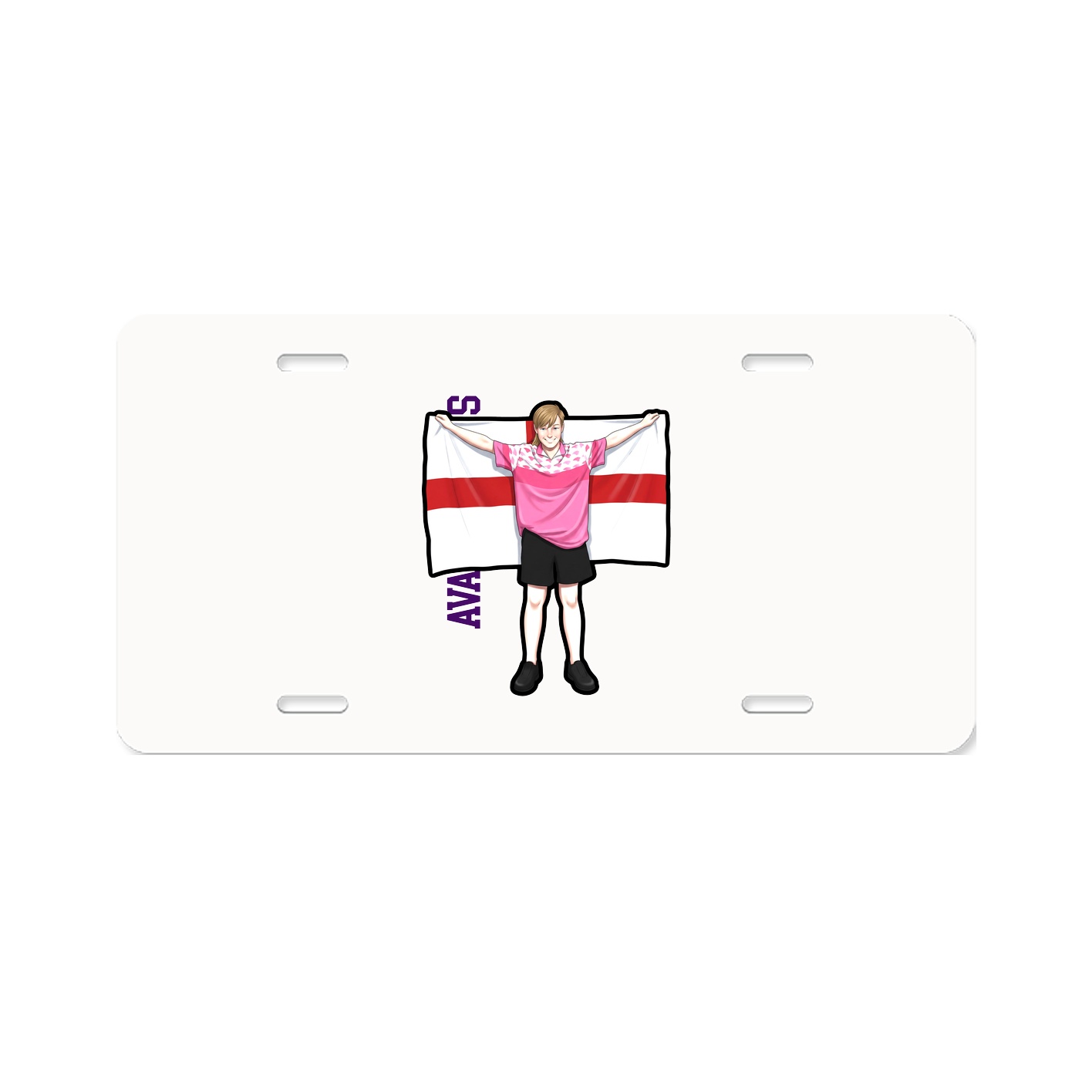 License Plate — Name Vertical in Classic