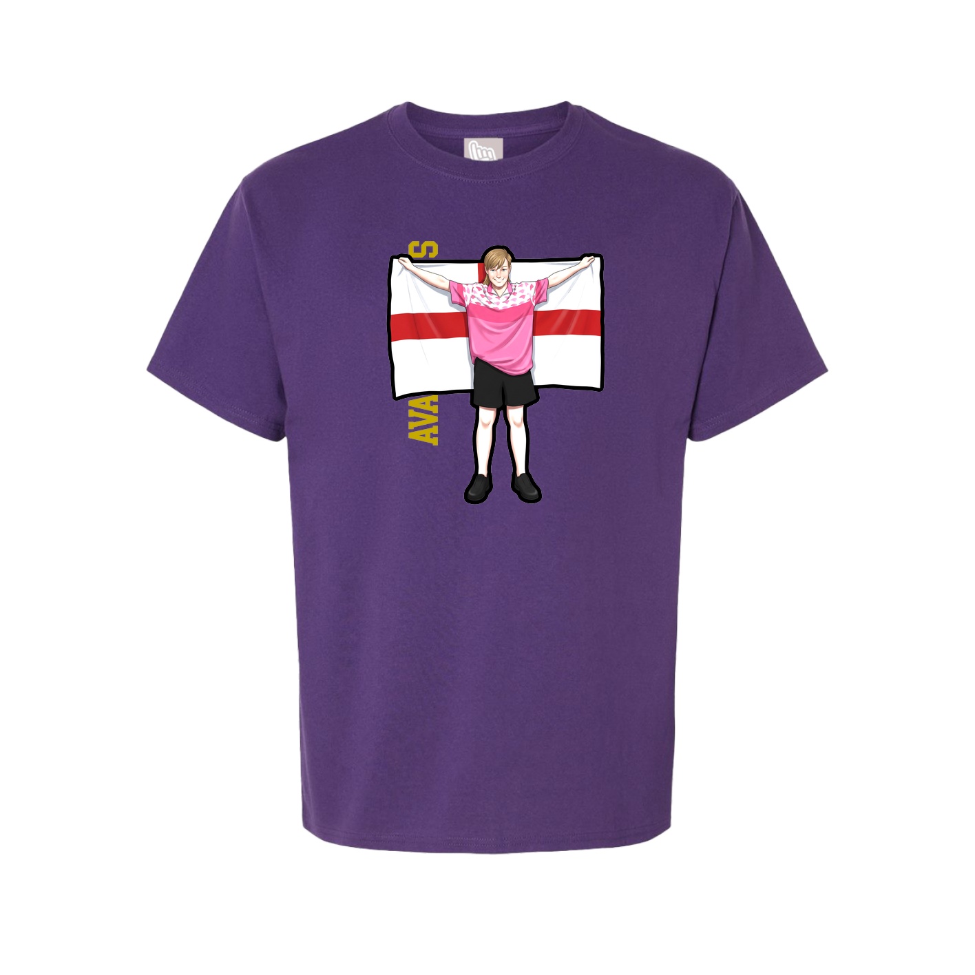 Tee — Name Vertical in Purple