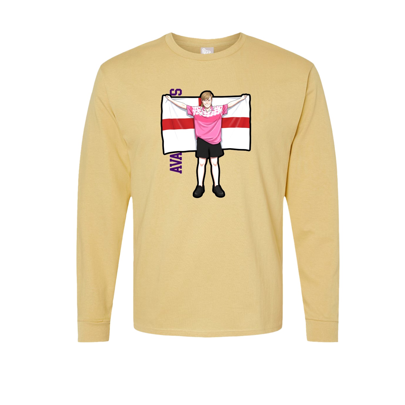 Long Sleeve Tee — Name Vertical in Vegas Gold