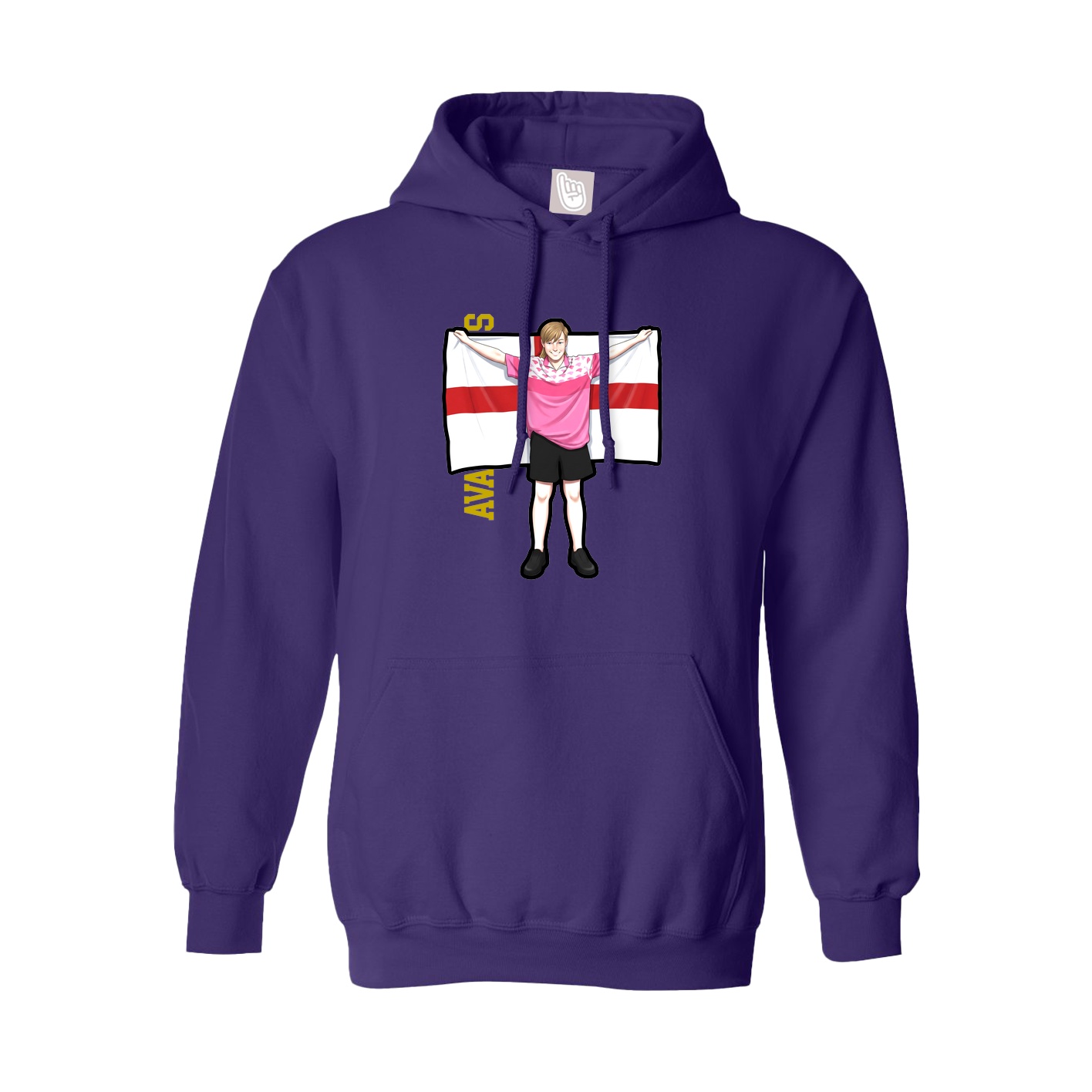 Hoodie — Name Vertical in Purple