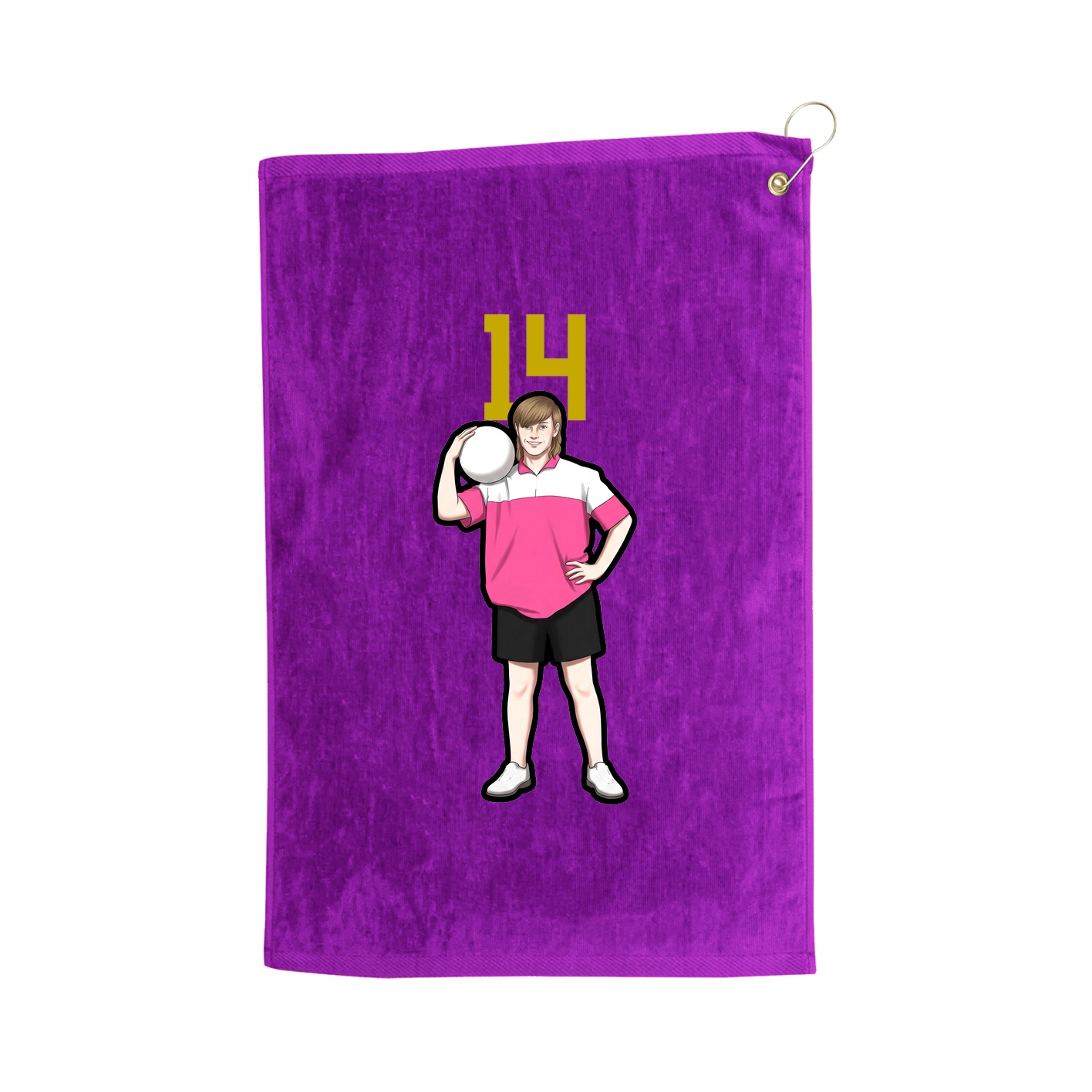 Golf Towel — Number Top in Purple