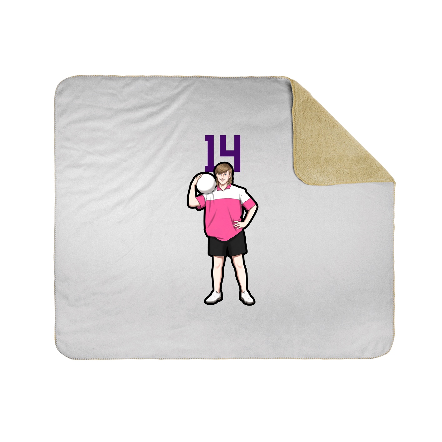 Throw Blanket — Number Top in White