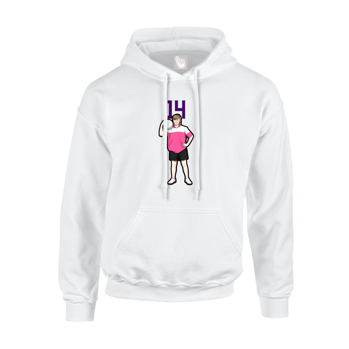 Hoodie — Number Top in White