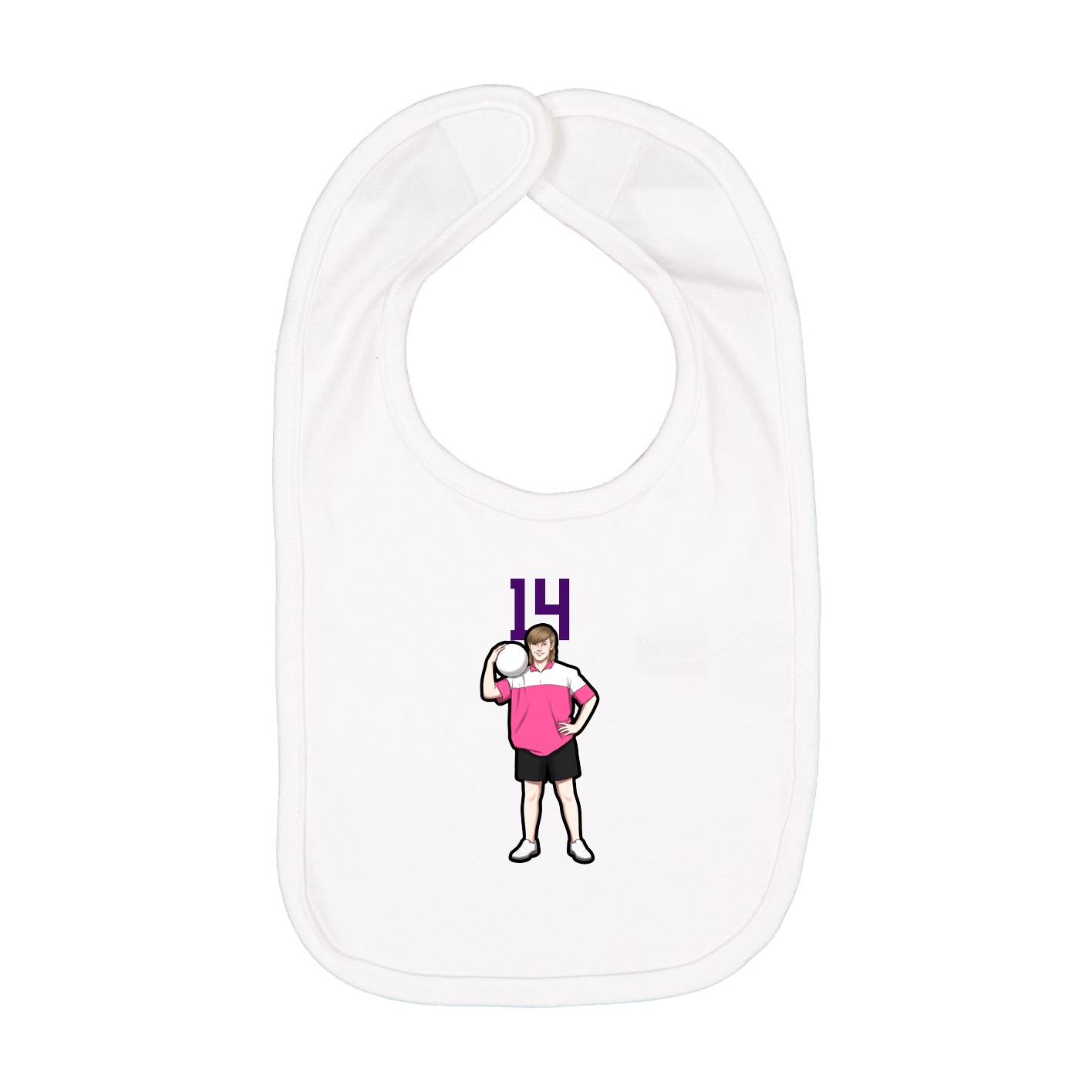 Infant Bib — Number Top in White