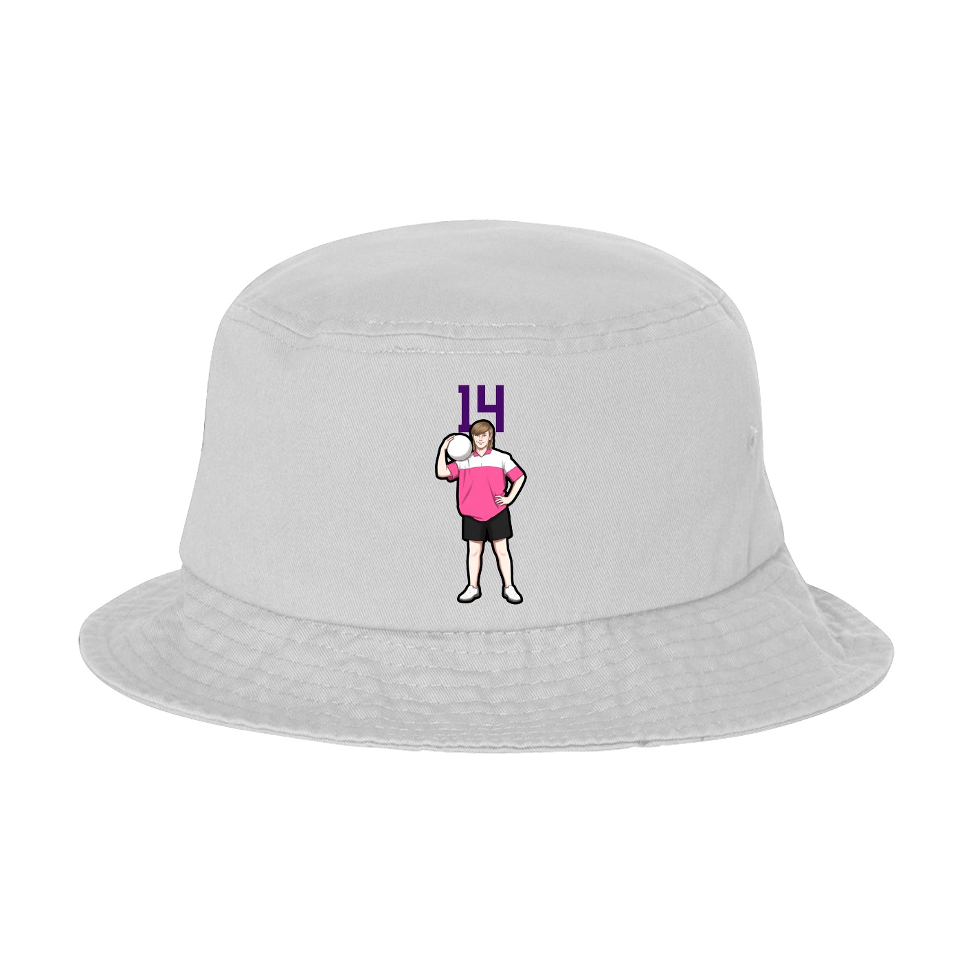 Bucket Cap — Number Top in White