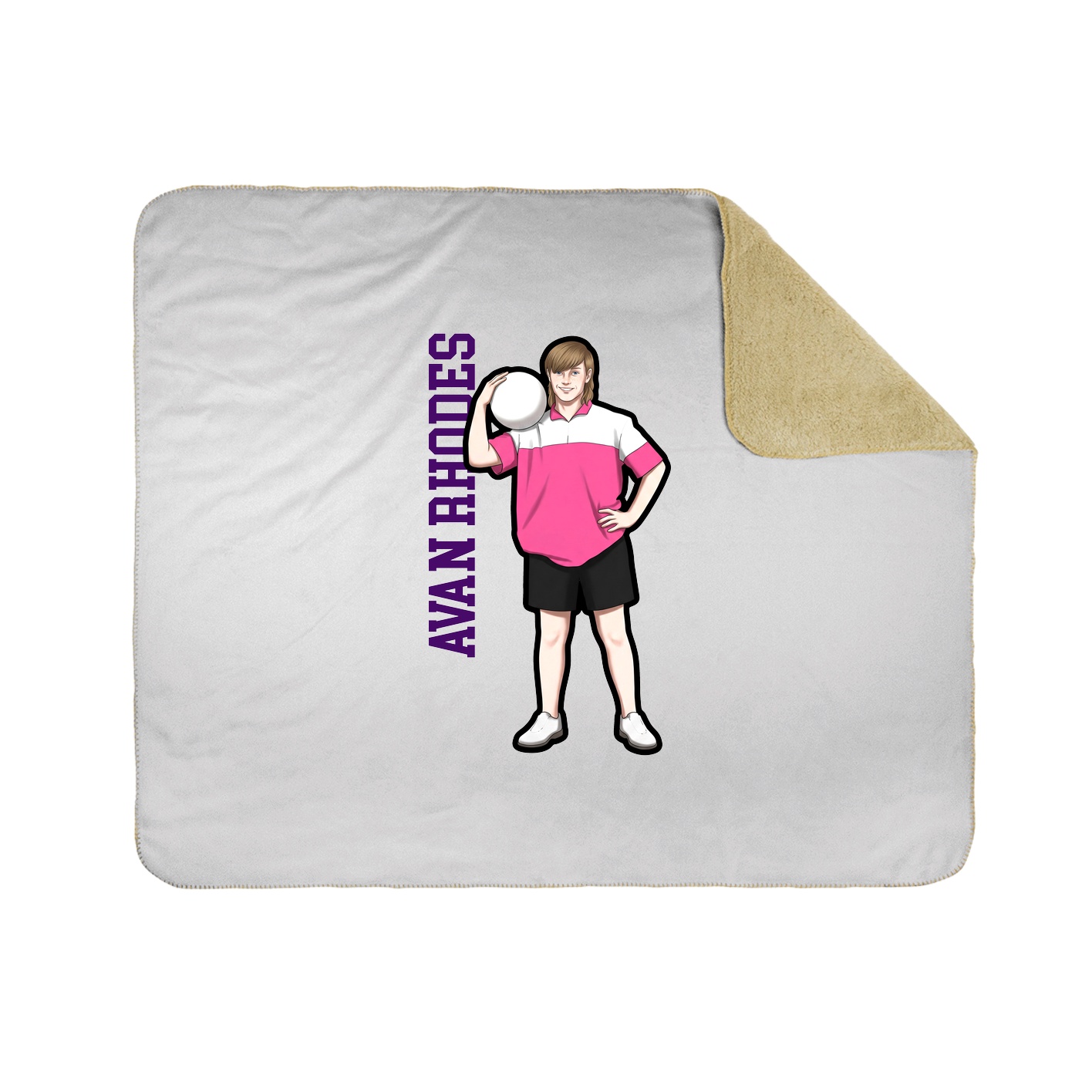 Throw Blanket — Name Vertical in White