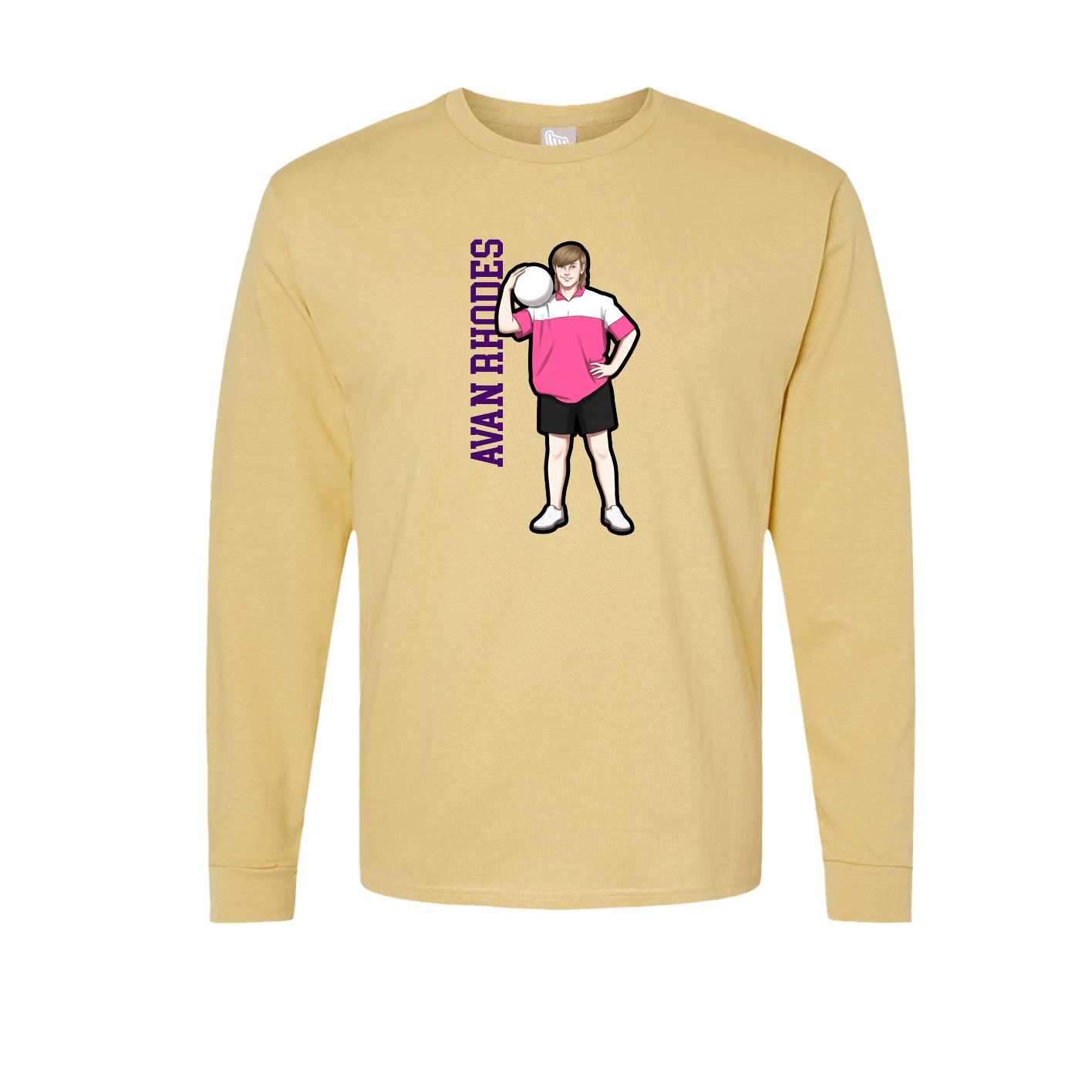 Long Sleeve Tee — Name Vertical in Vegas Gold