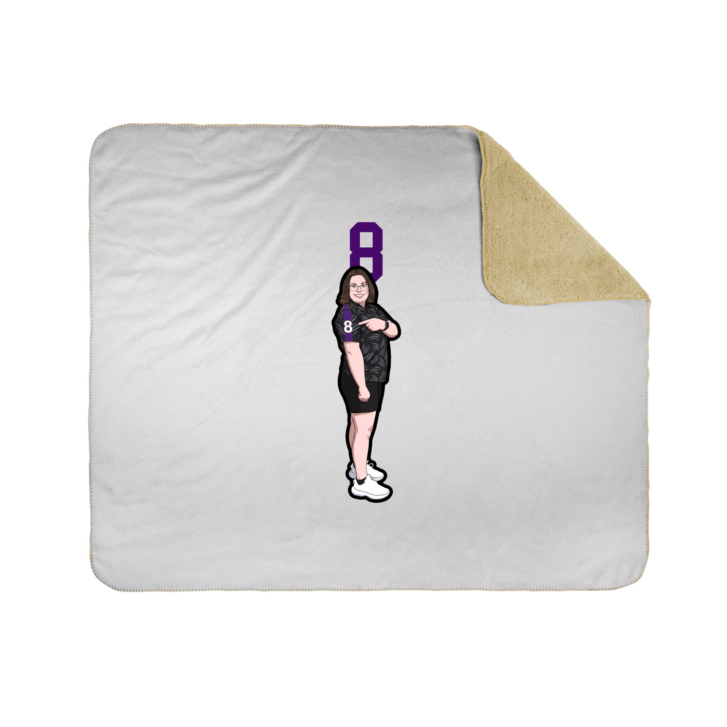 Throw Blanket — Number Top in White