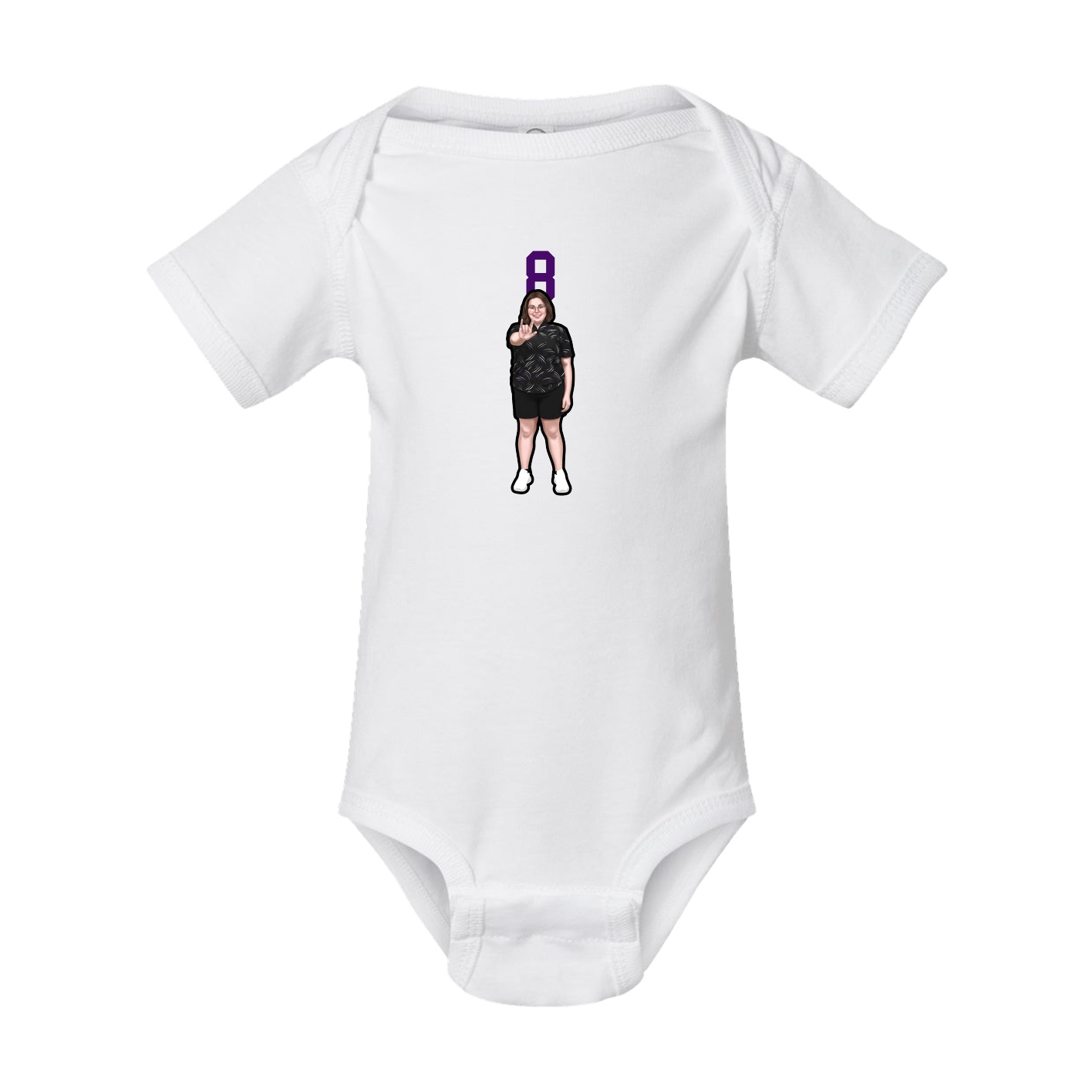 Baby Onesie — Number Top in White
