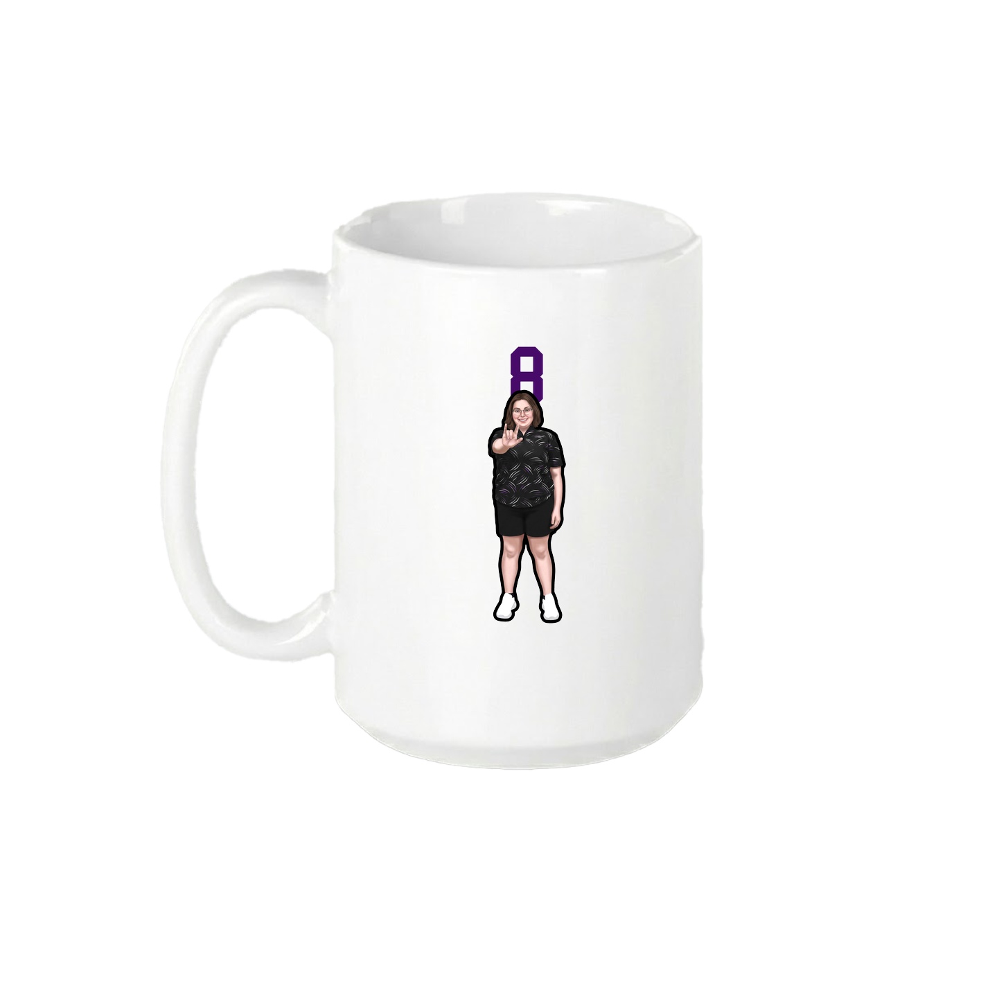 15oz Coffee Mug — Number Top in White