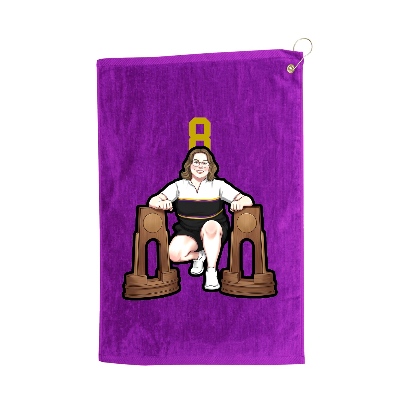 Golf Towel — Number Top in Purple