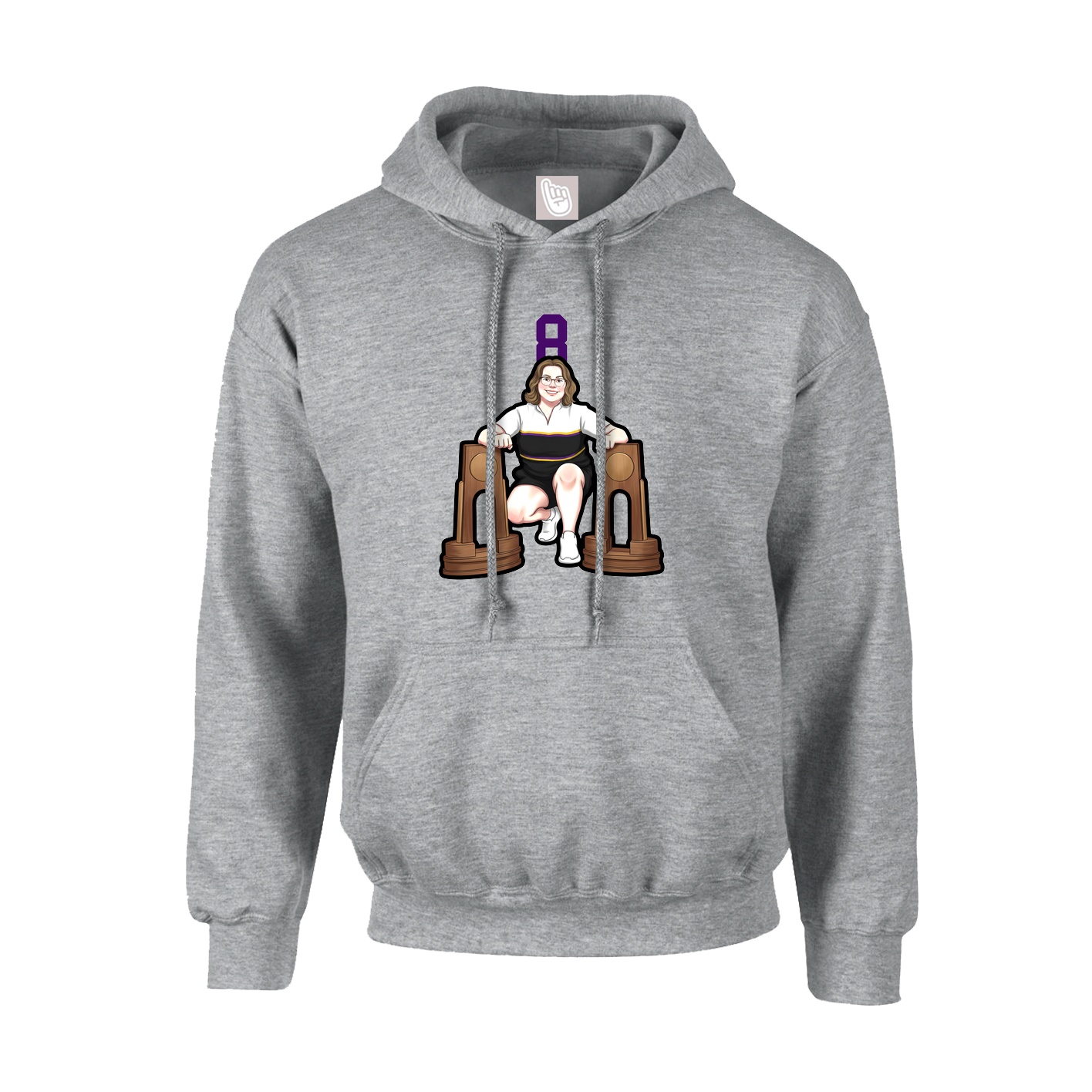Youth Hoodie — Number Top in Grey
