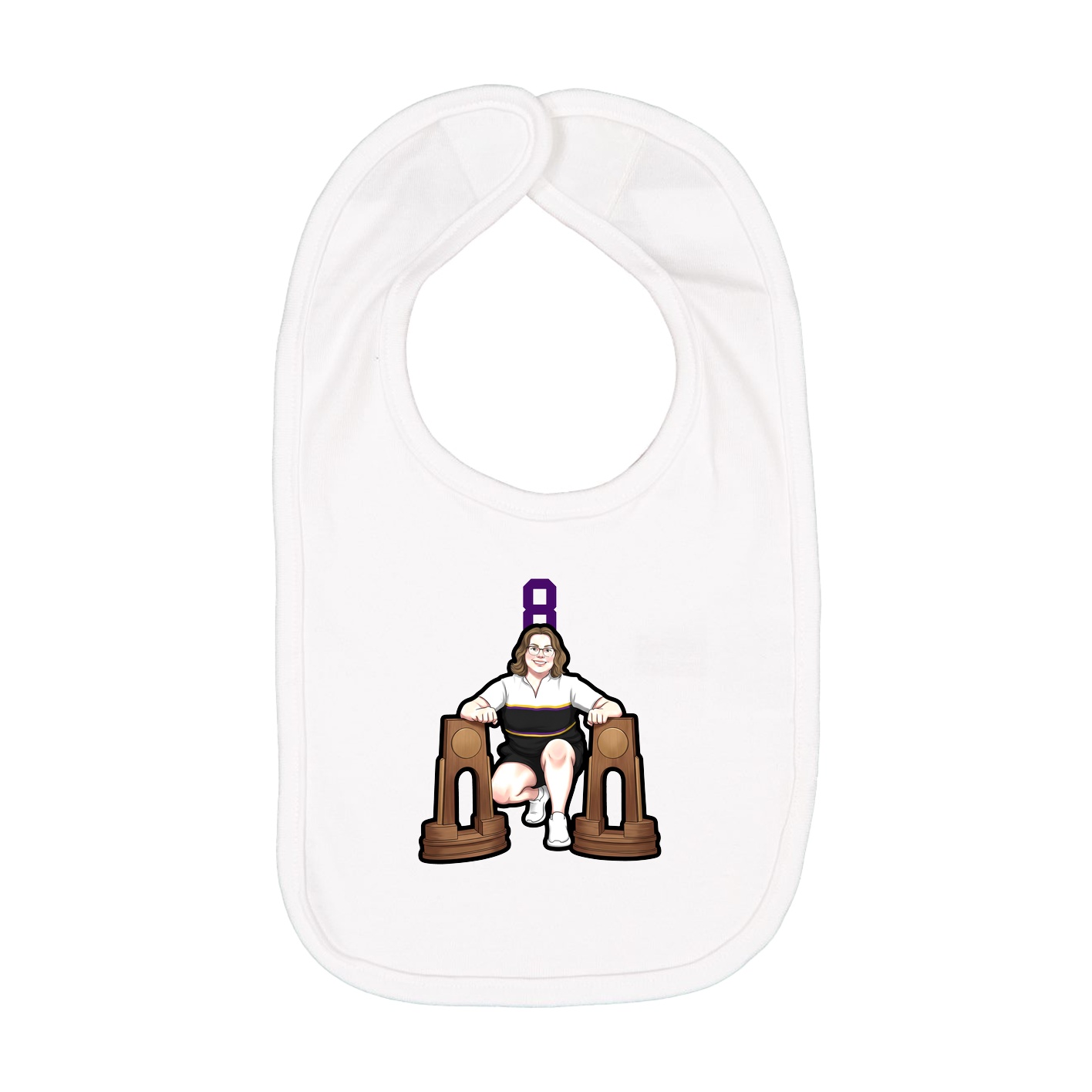 Infant Bib — Number Top in White