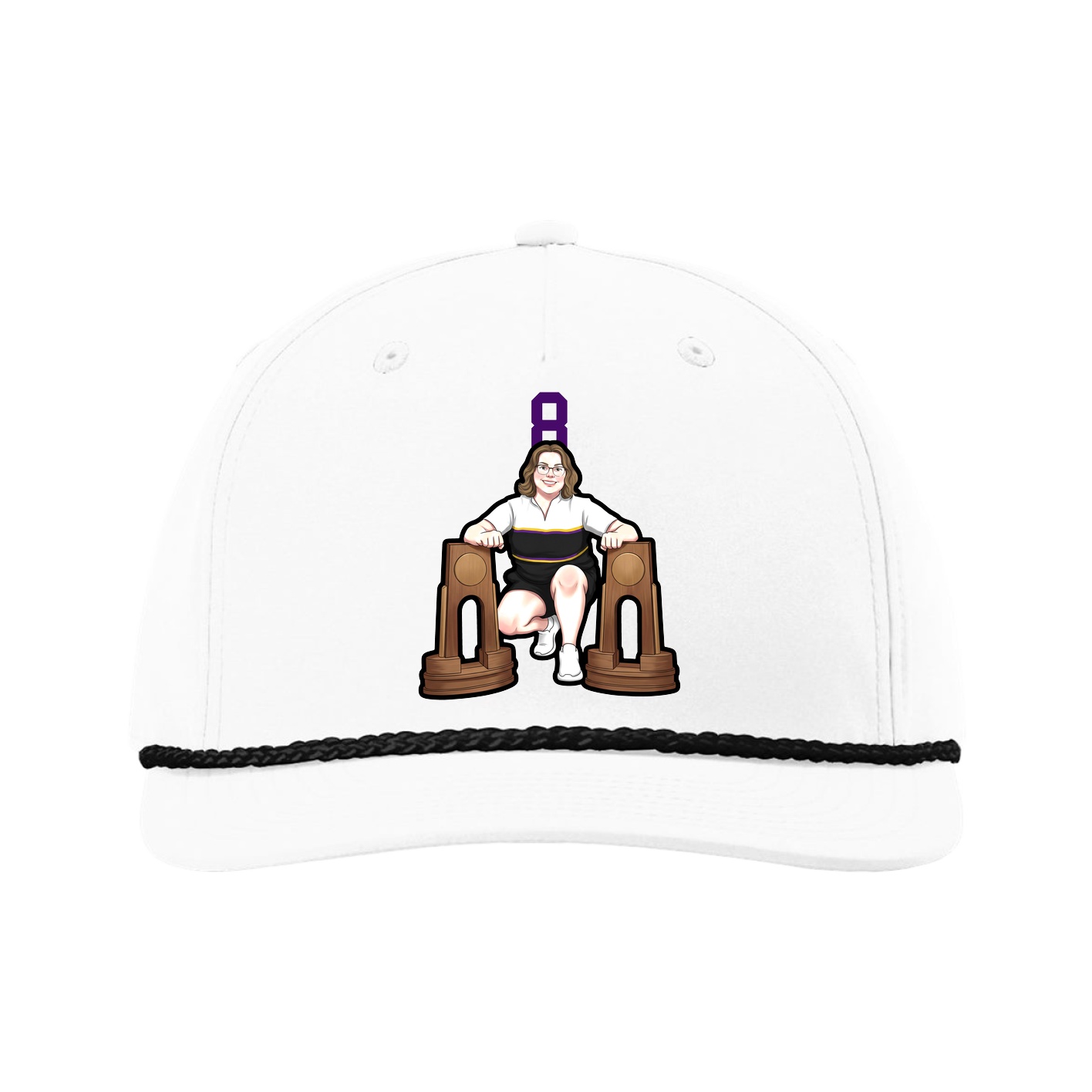 Five-Panel Classic Rope Cap — Number Top in White