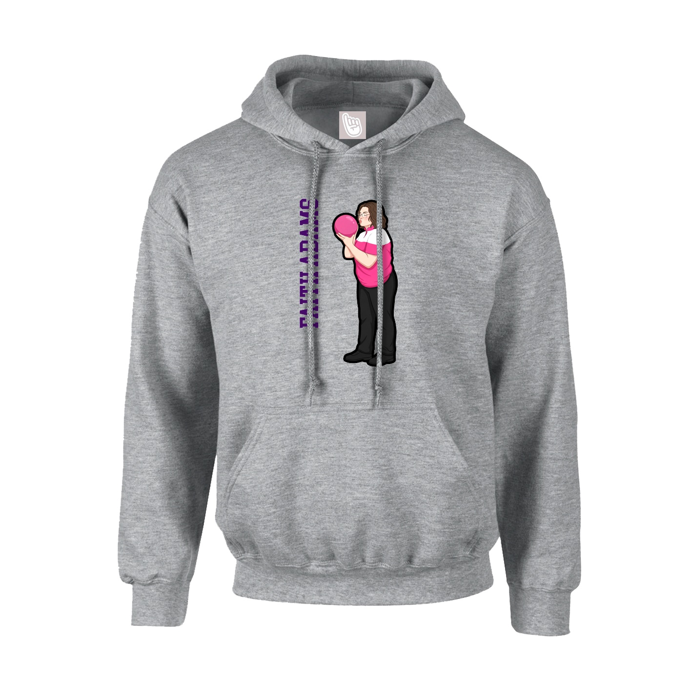 Hoodie — Name Vertical in Grey
