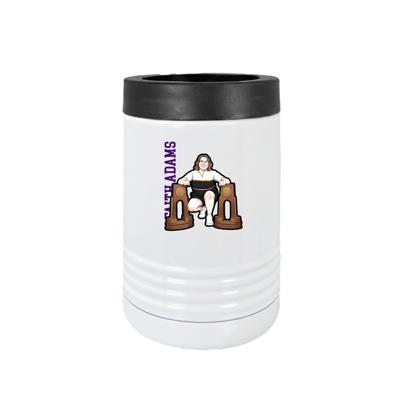 Beverage Holder — Name Vertical in White