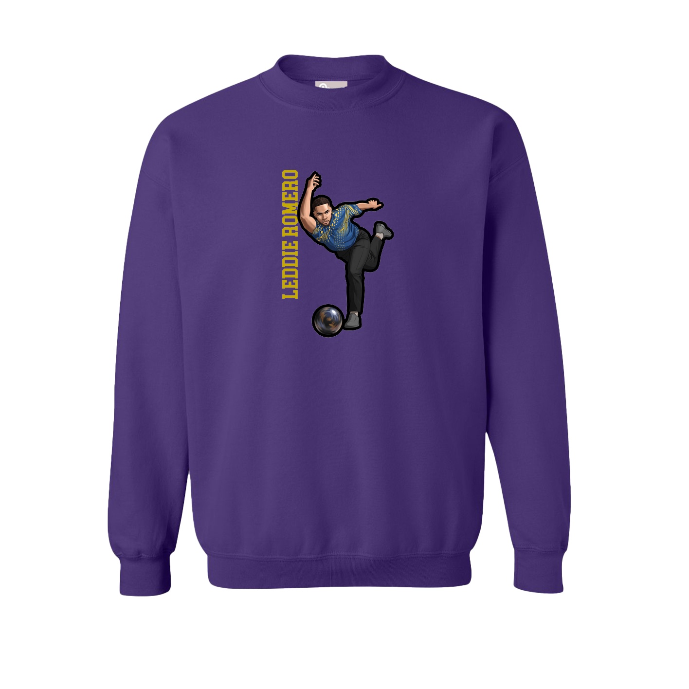 Fleece Crew — Name Vertical in Purple