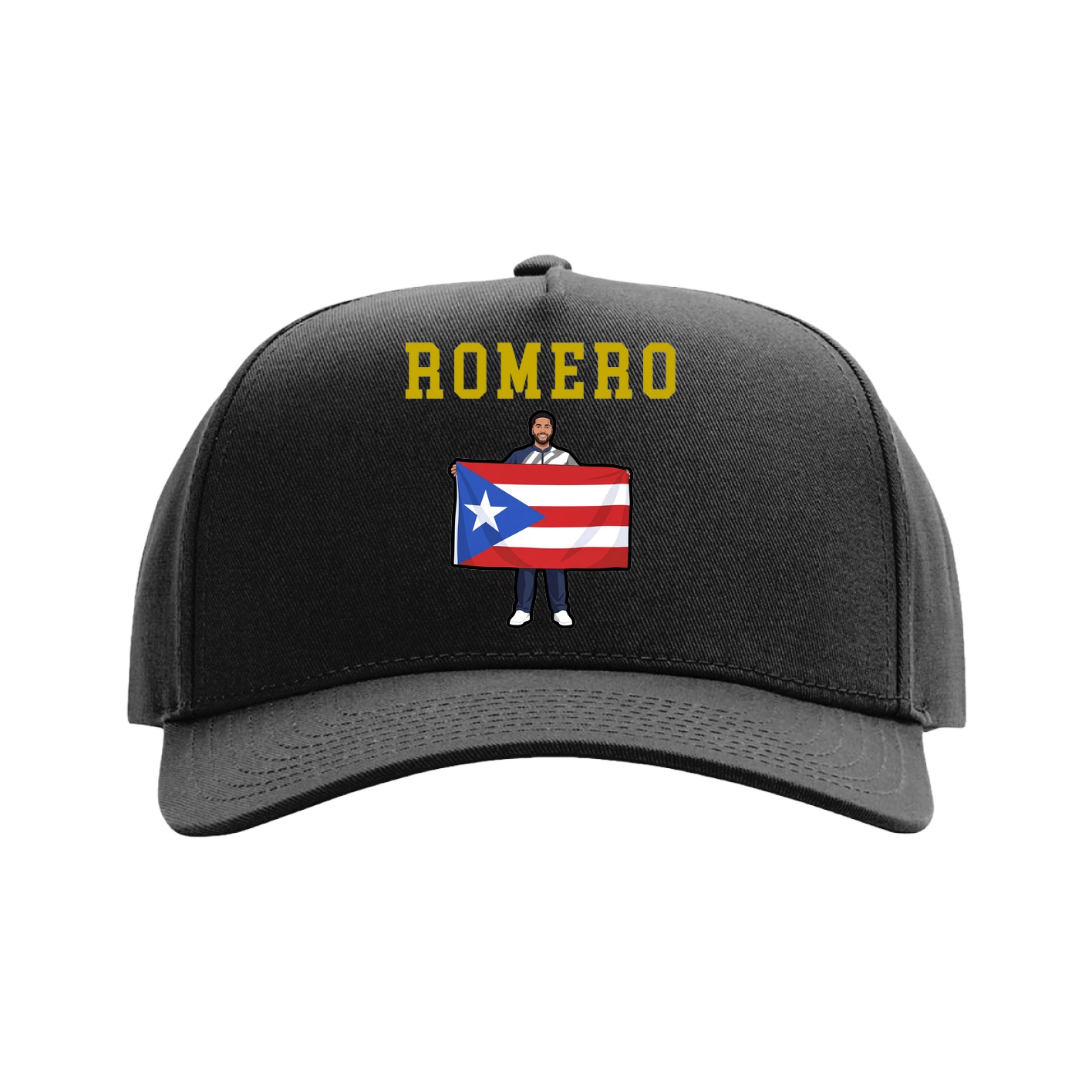 Full Fabric Five-Panel Champ Cap — Shirsey in Black
