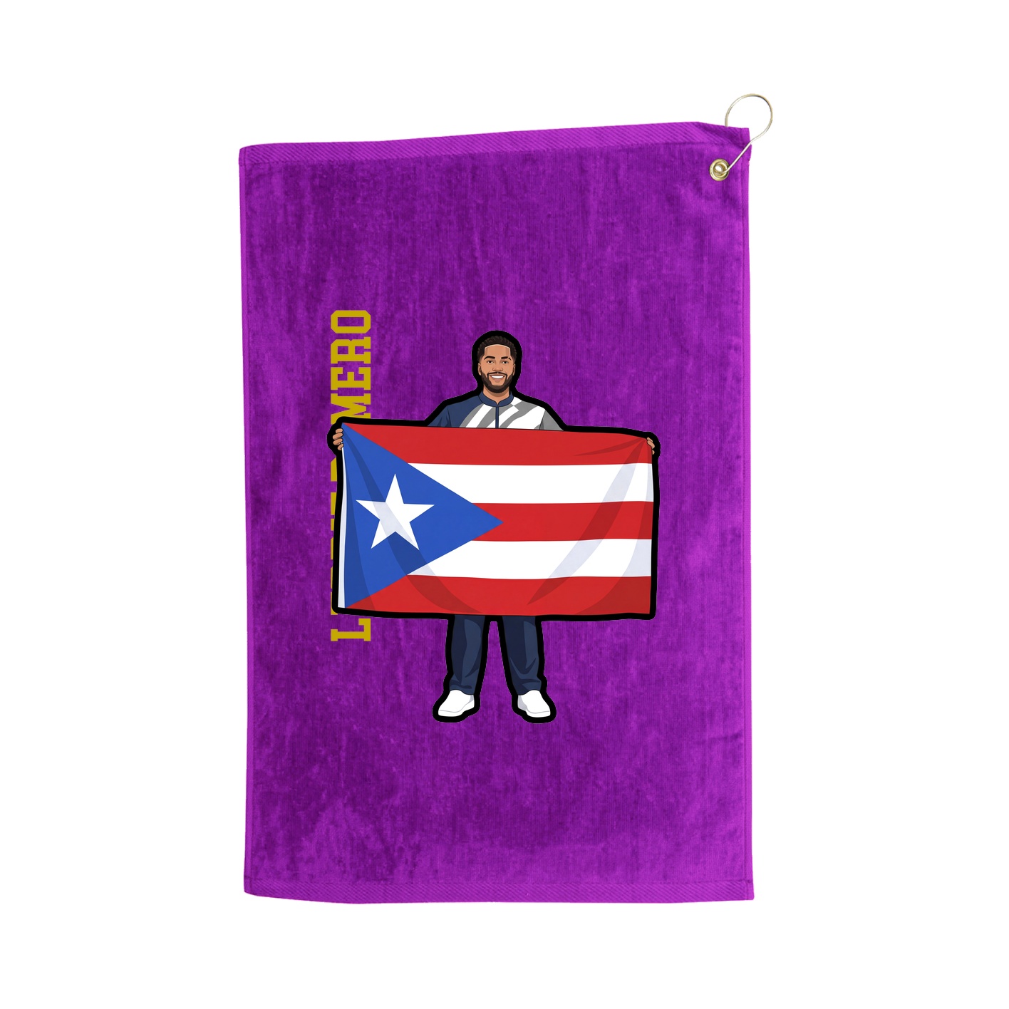 Golf Towel — Name Vertical in Purple