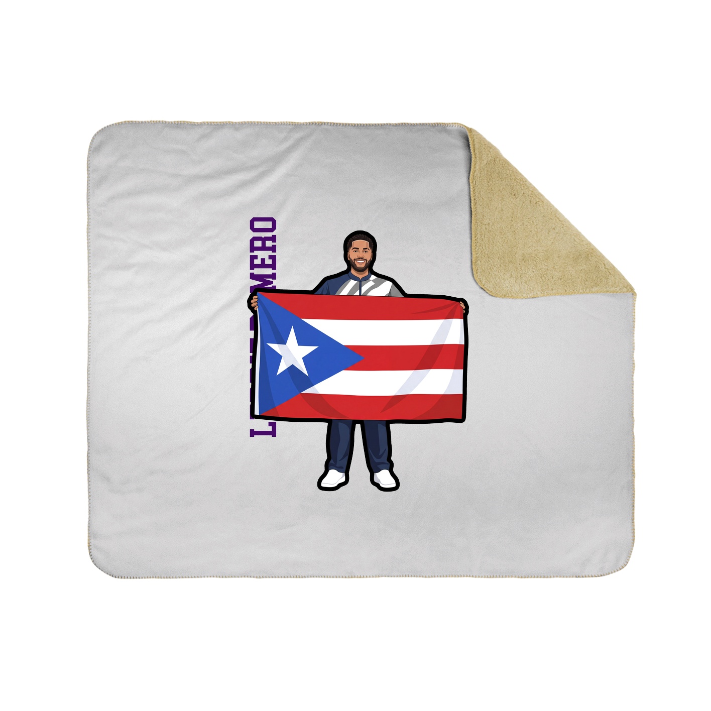 Throw Blanket — Name Vertical in White