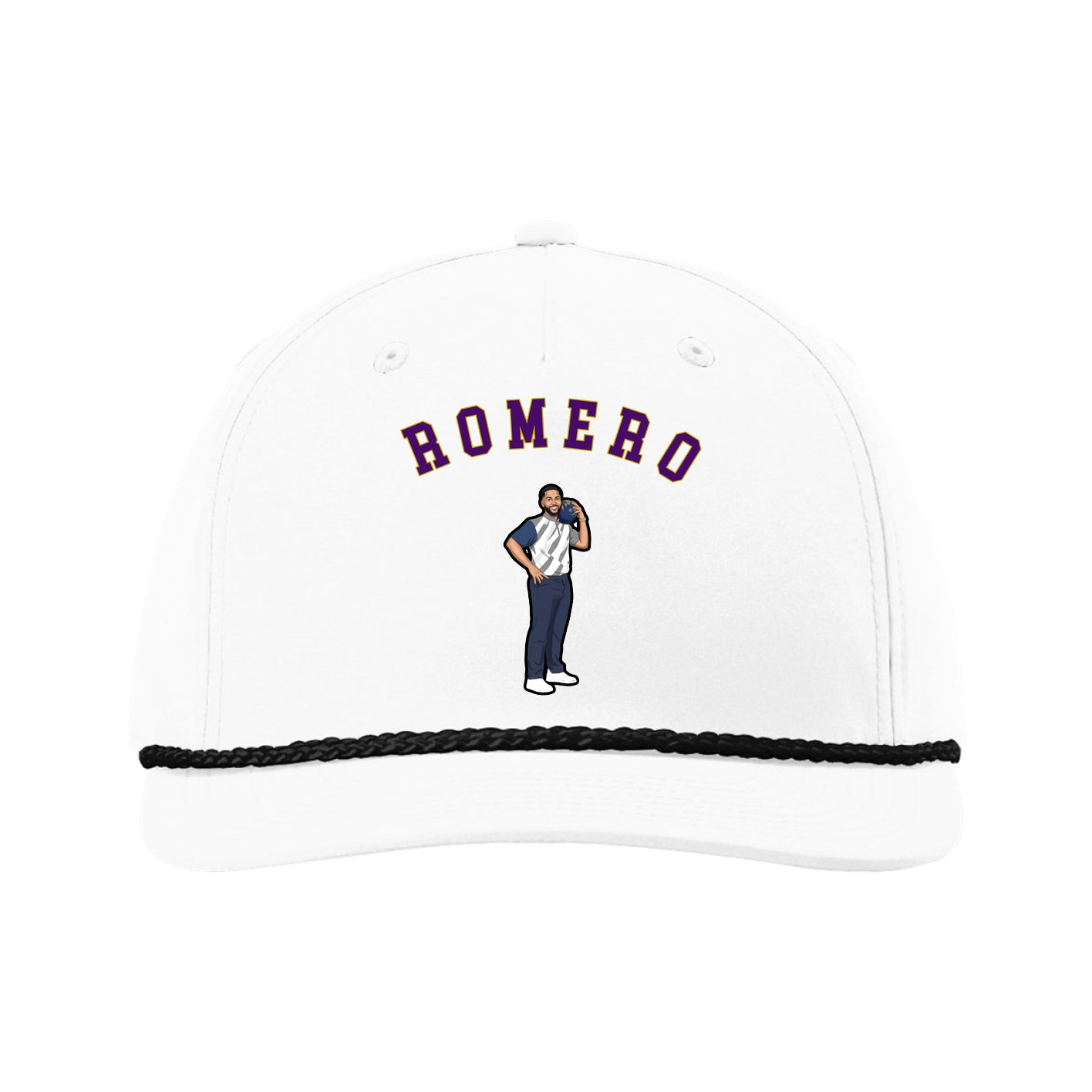 Five-Panel Classic Rope Cap — Shirsey Arch in White