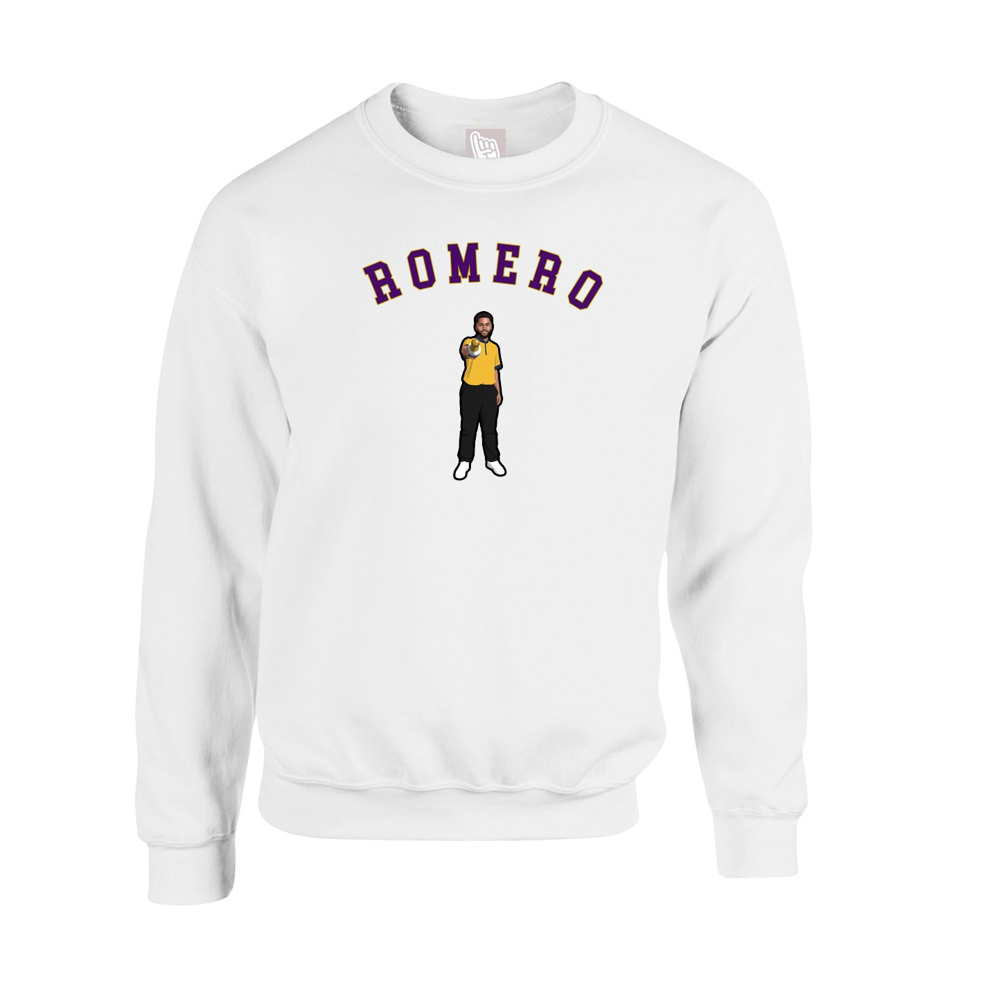 Fleece Crew — Shirsey Arch in White