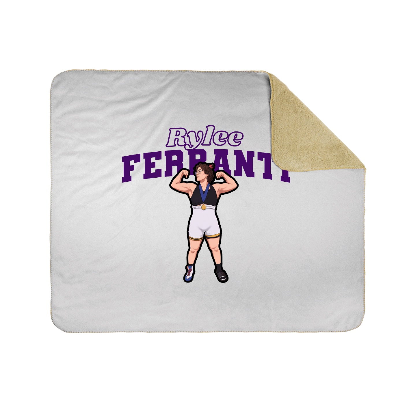 Throw Blanket — Name Arch in White