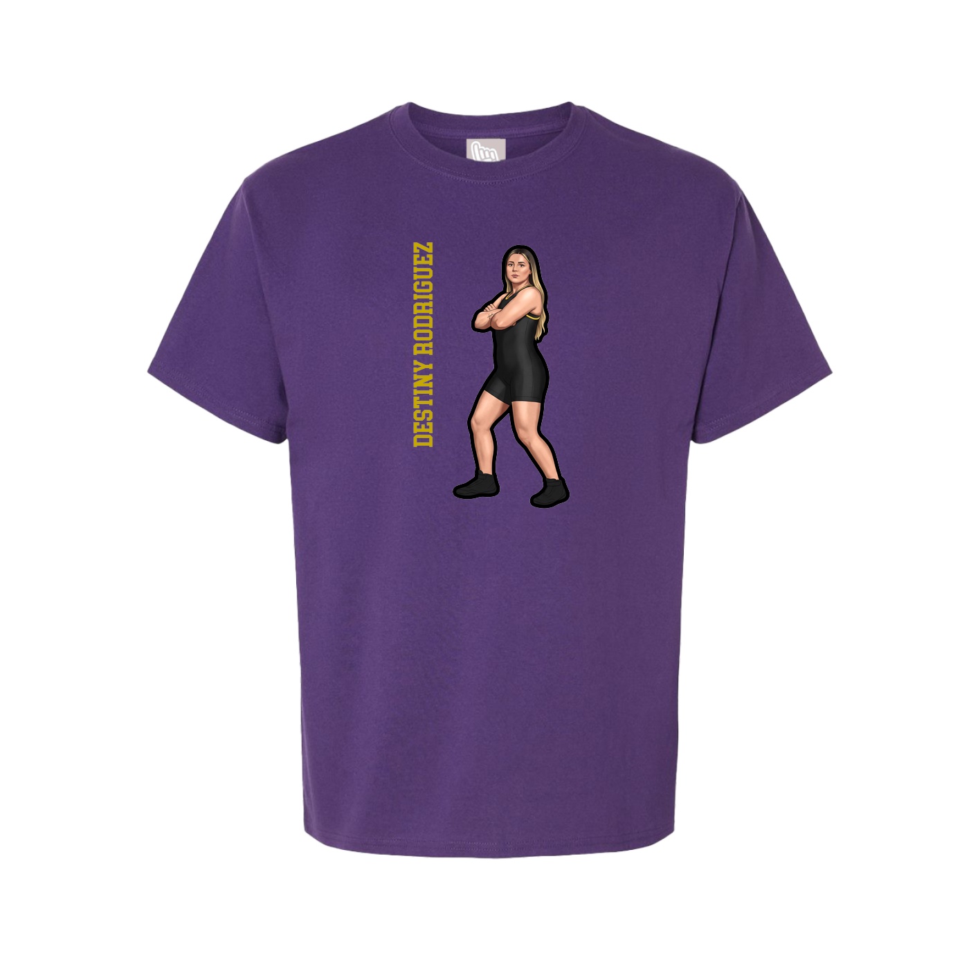 Youth Tee — Name Vertical in Purple