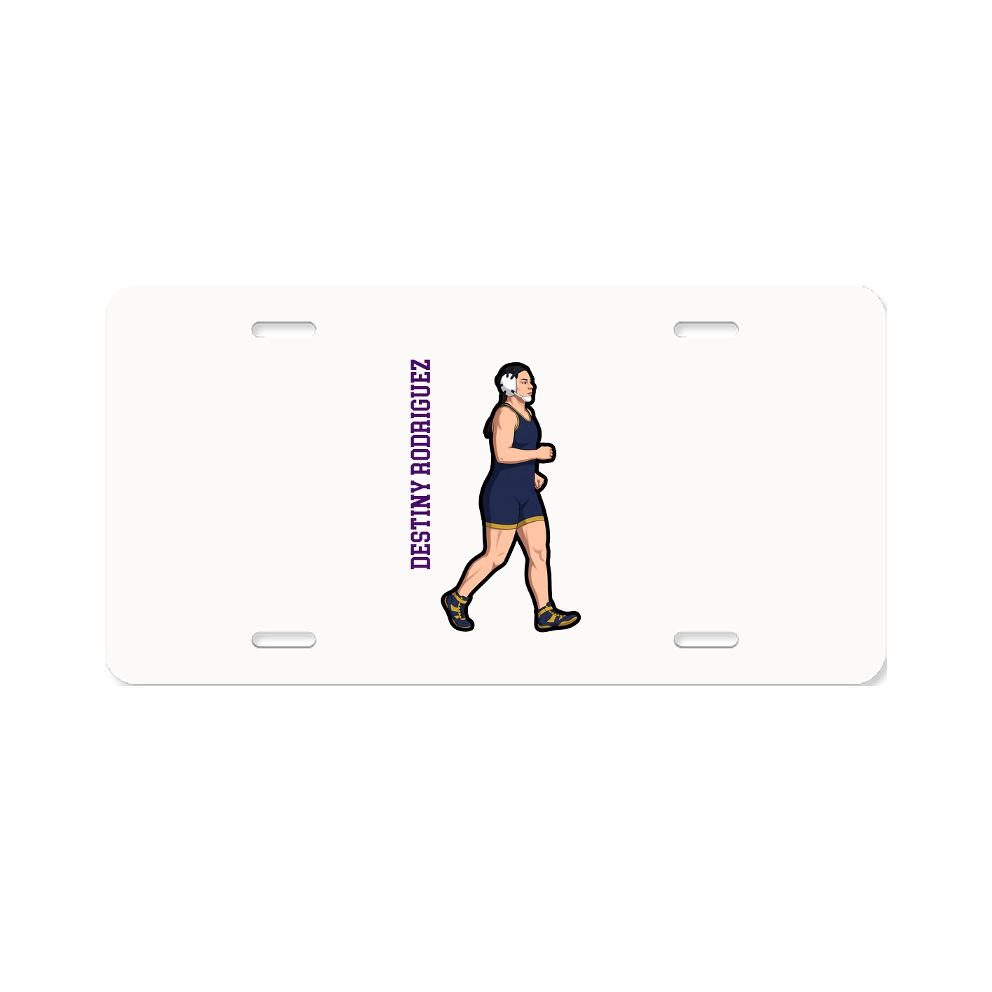 License Plate — Name Vertical in Classic