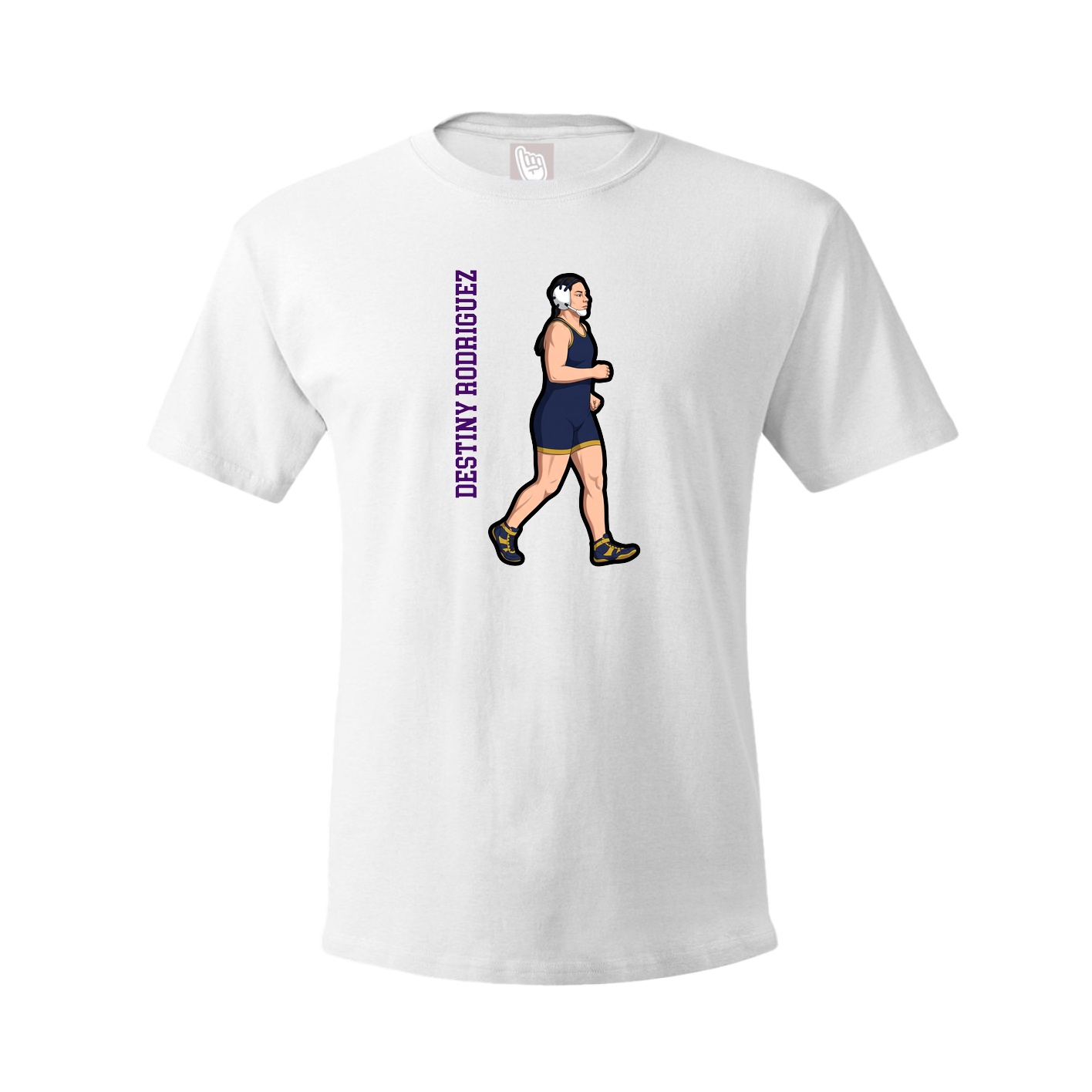 Tee — Name Vertical in White