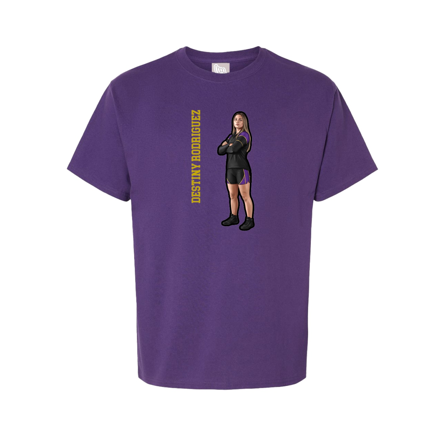 Tee — Name Vertical in Purple