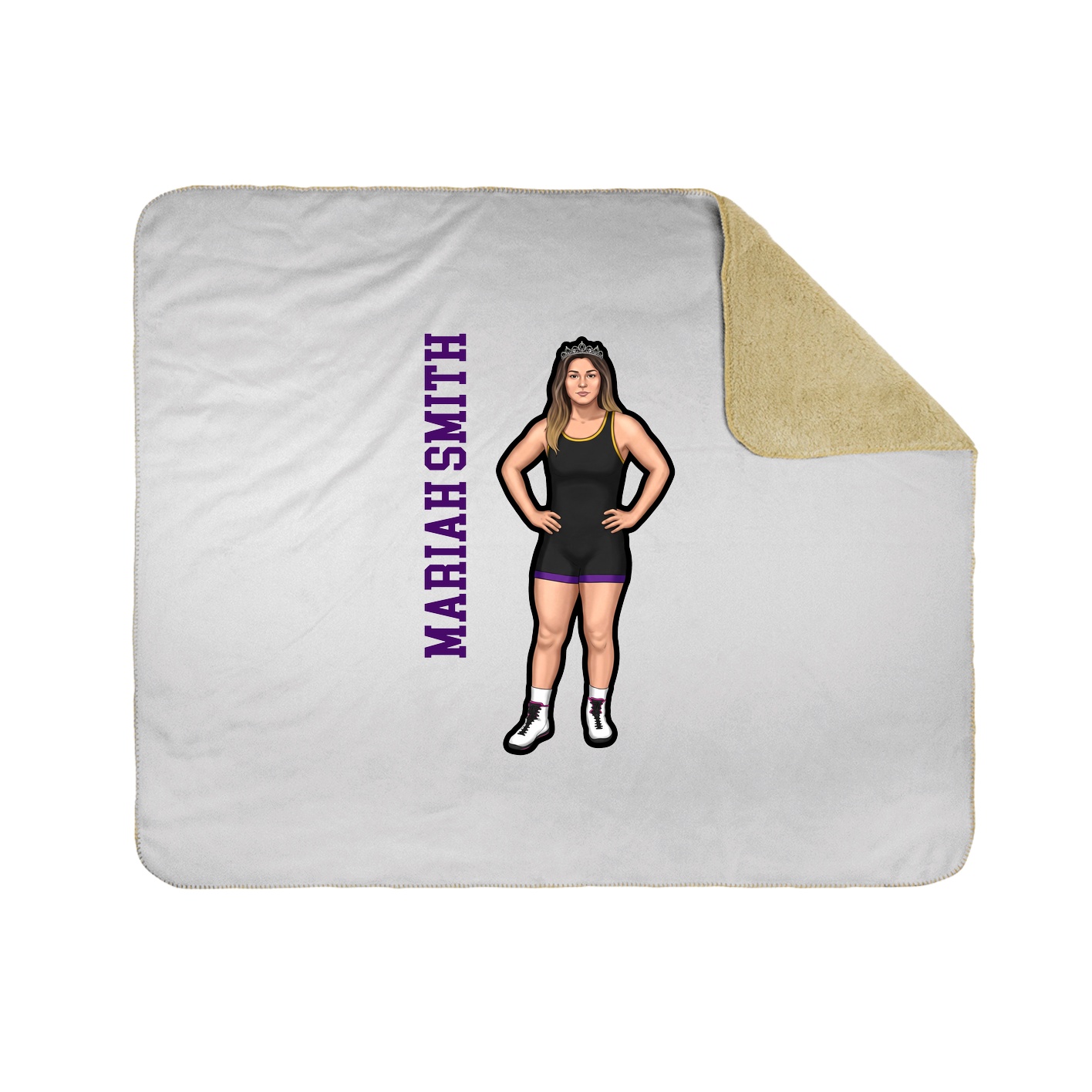 Throw Blanket — Name Vertical in White