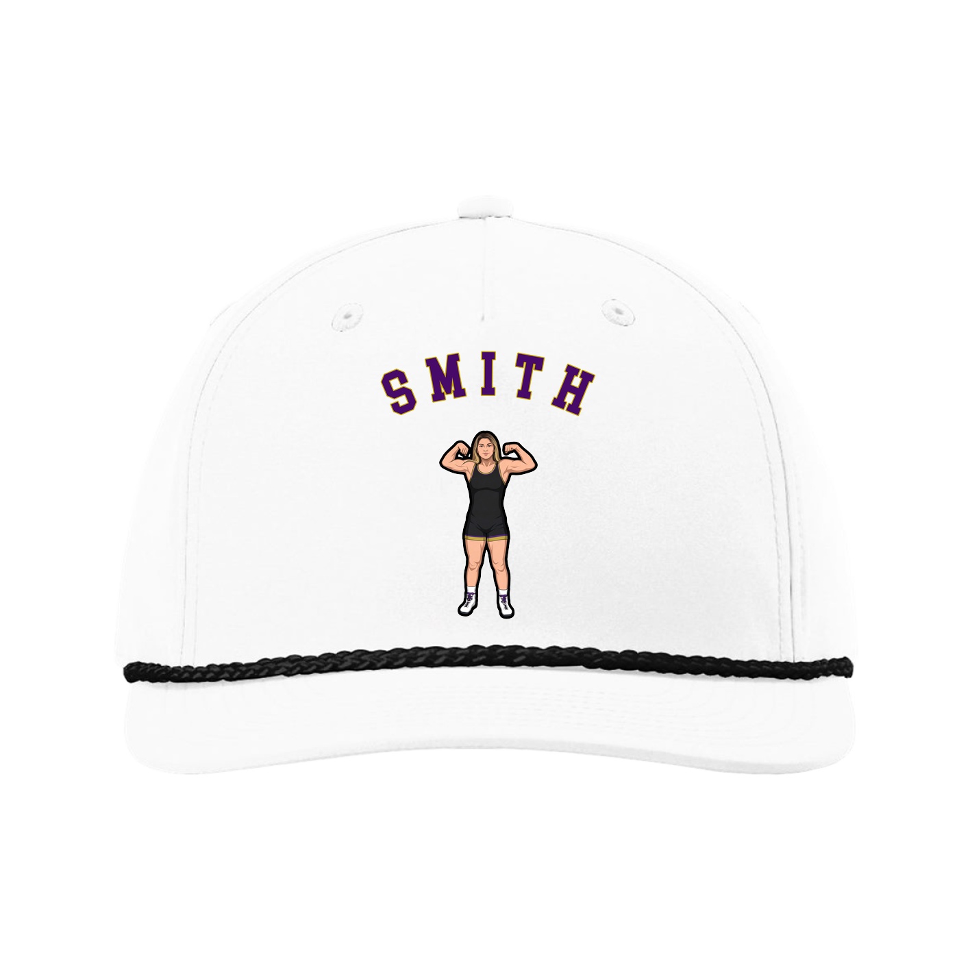 Five-Panel Classic Rope Cap — Shirsey Arch in White