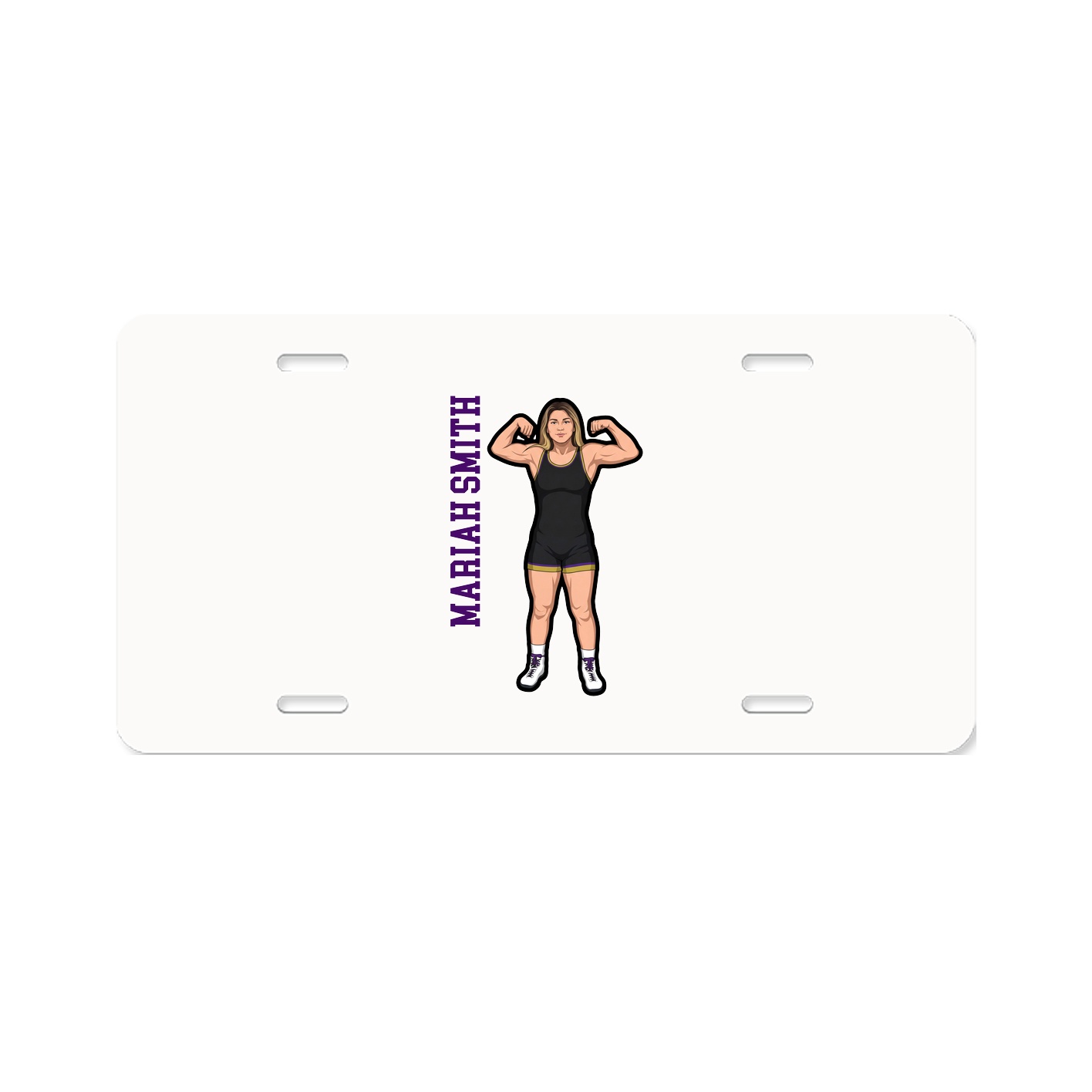 License Plate — Name Vertical in Classic
