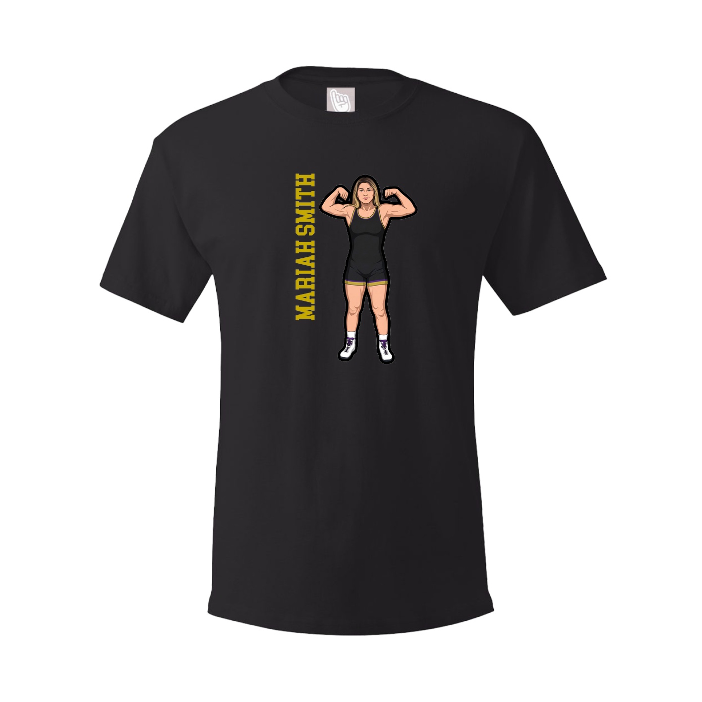 Youth Tee — Name Vertical in Black