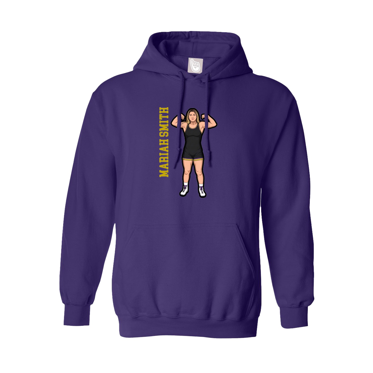 Hoodie — Name Vertical in Purple
