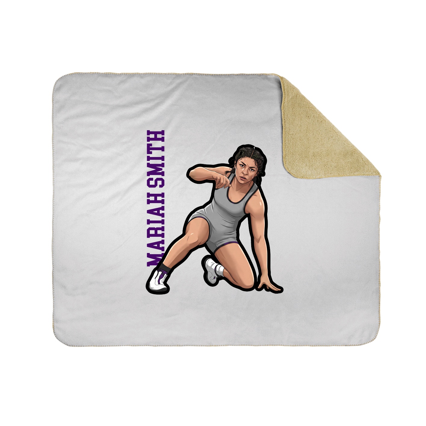 Throw Blanket — Name Vertical in White