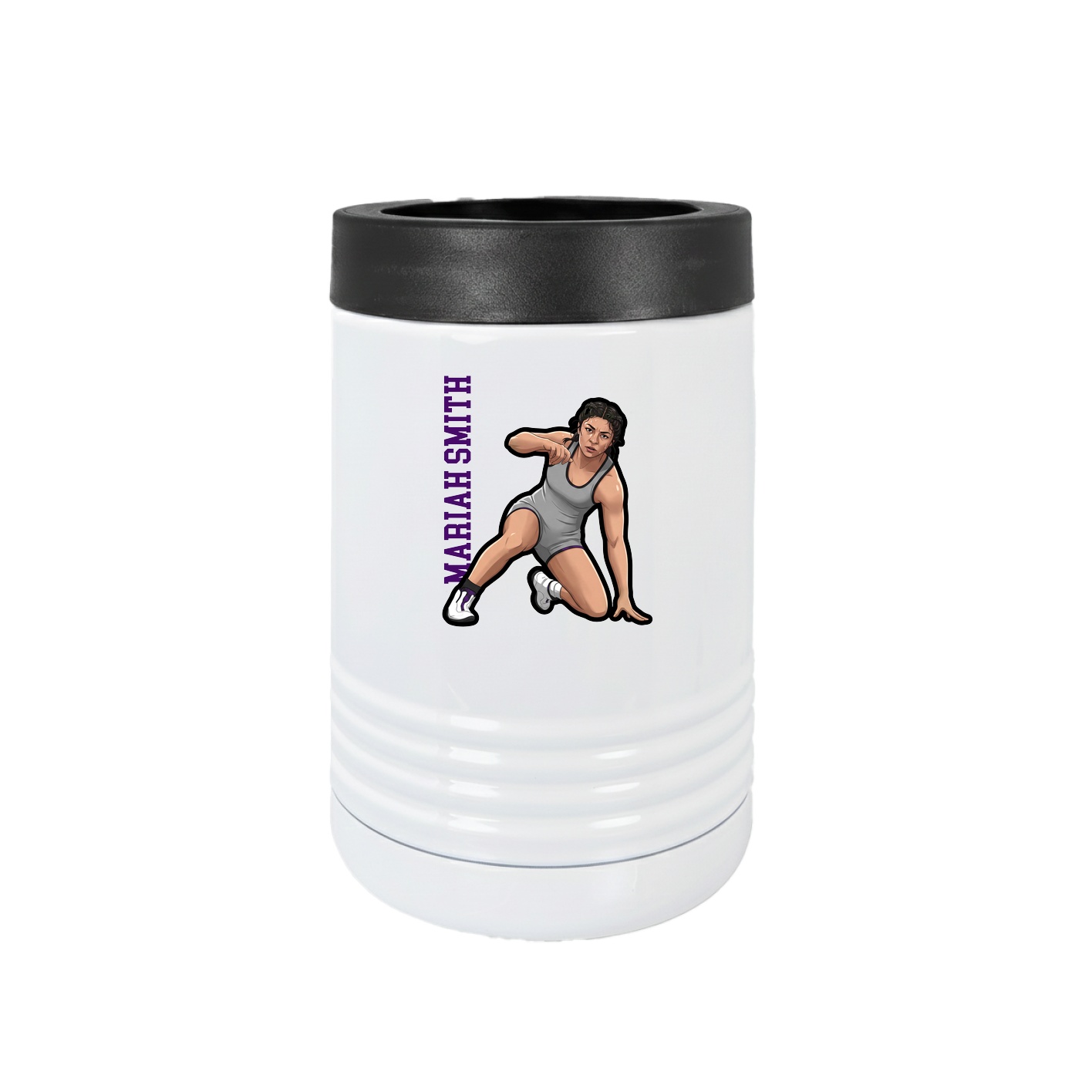 Beverage Holder — Name Vertical in White