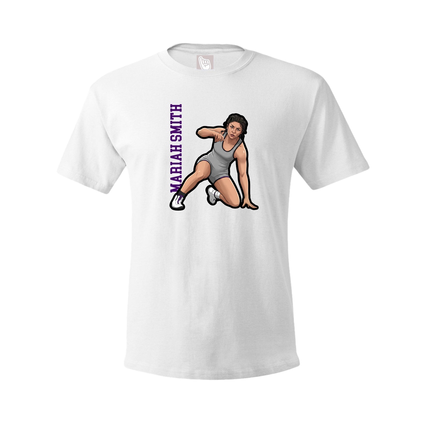 Tee — Name Vertical in White