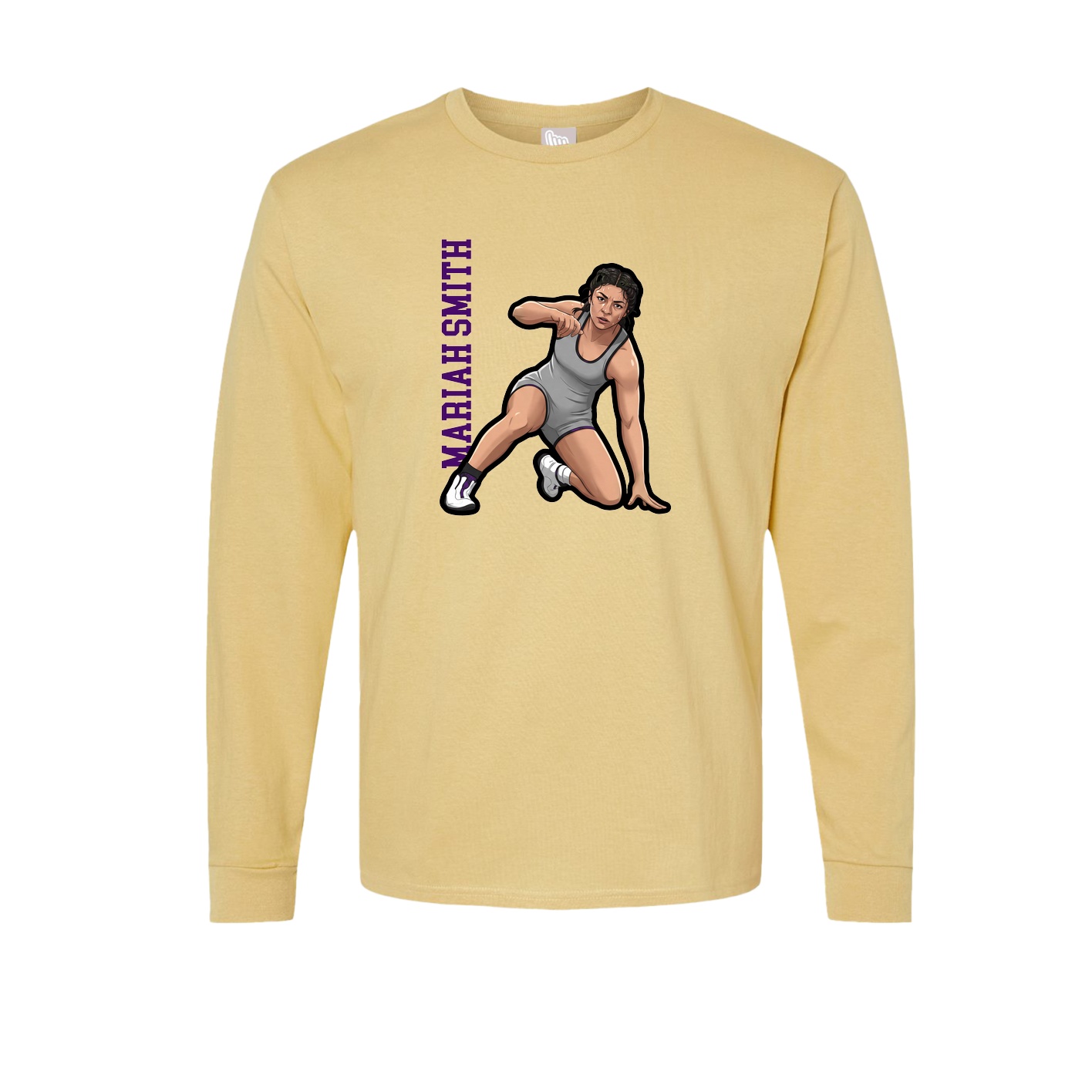 Long Sleeve Tee — Name Vertical in Vegas Gold