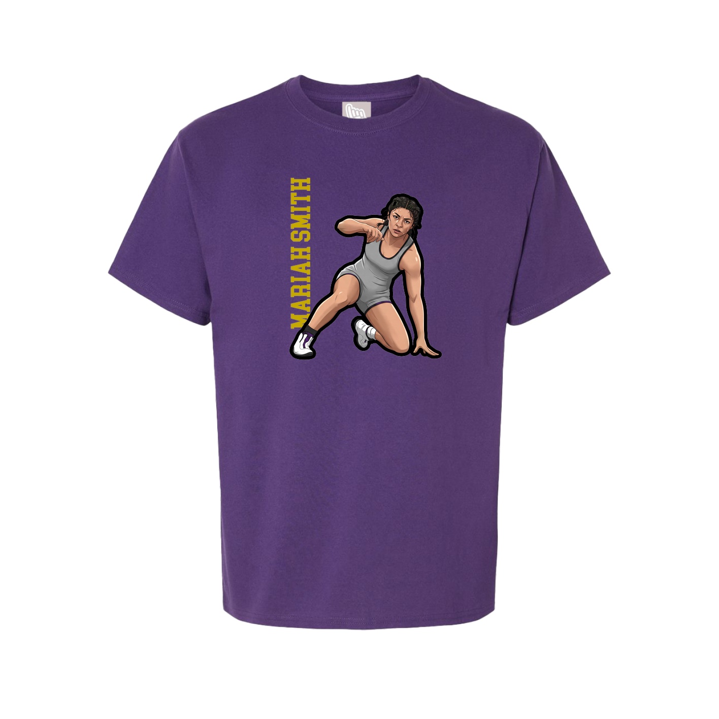 Youth Tee — Name Vertical in Purple