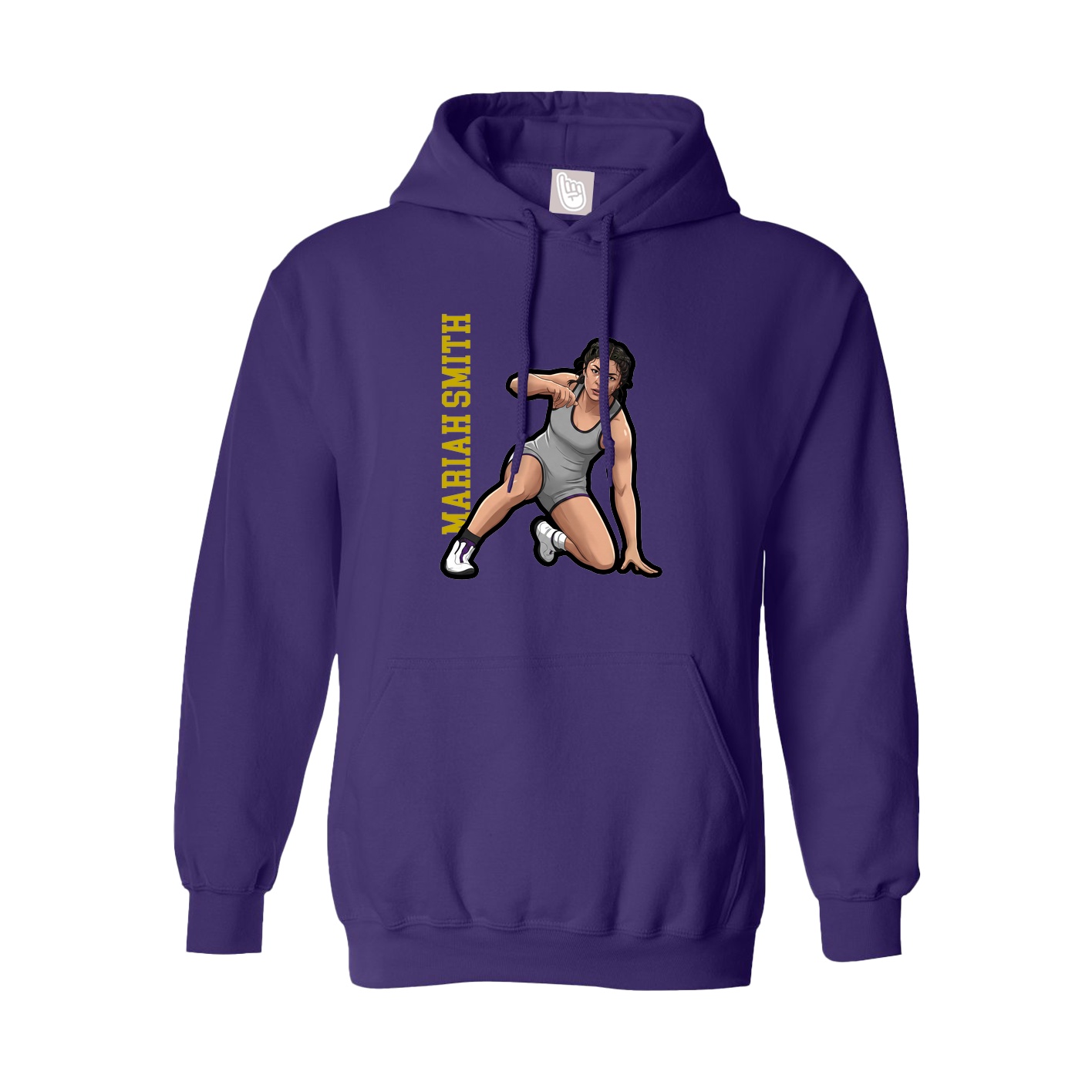 Hoodie — Name Vertical in Purple