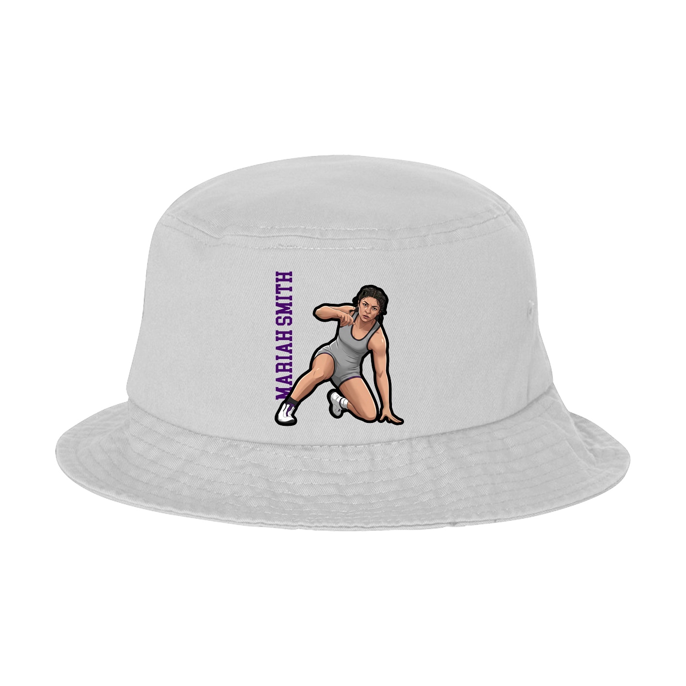 Bucket Cap — Name Vertical in White