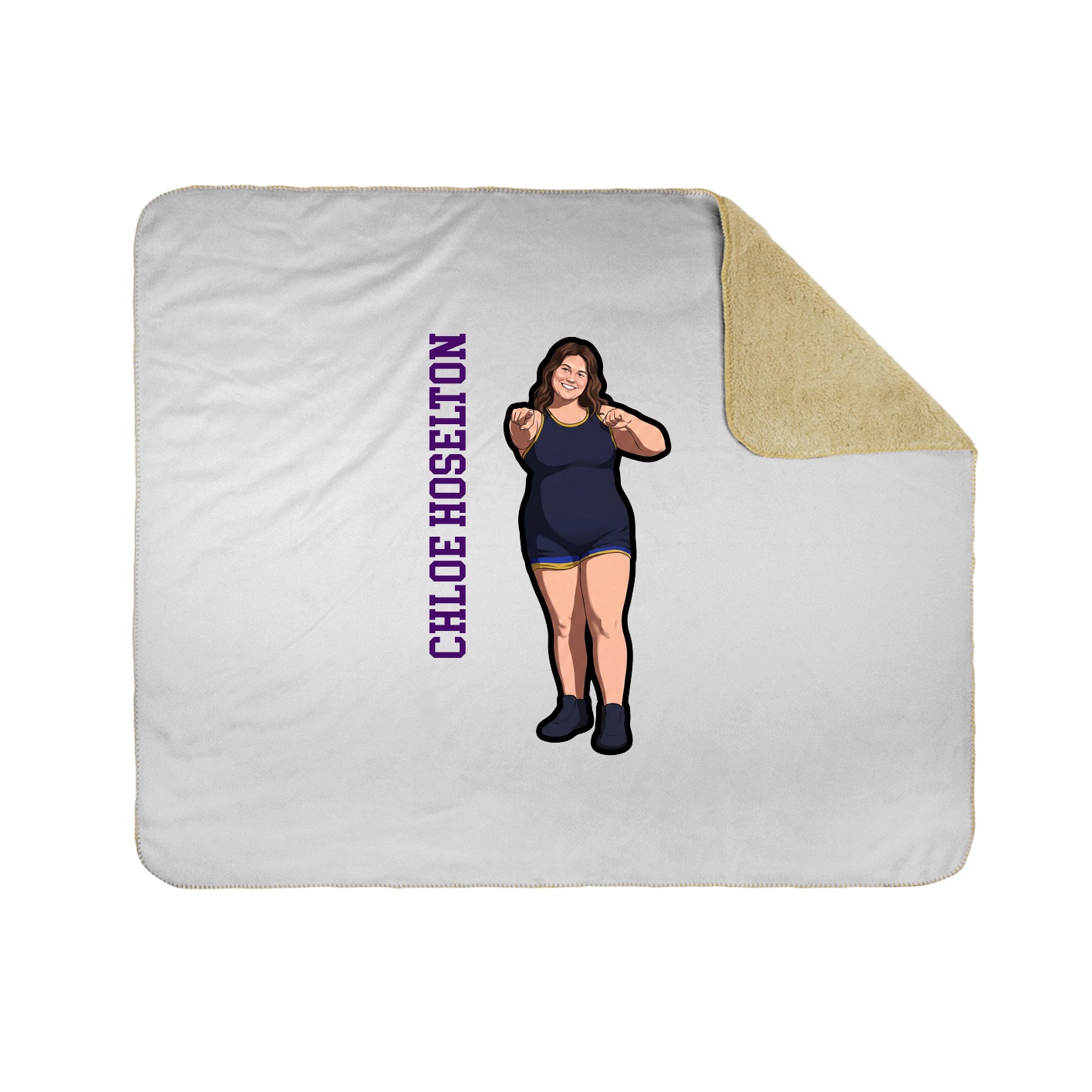 Throw Blanket — Name Vertical in White
