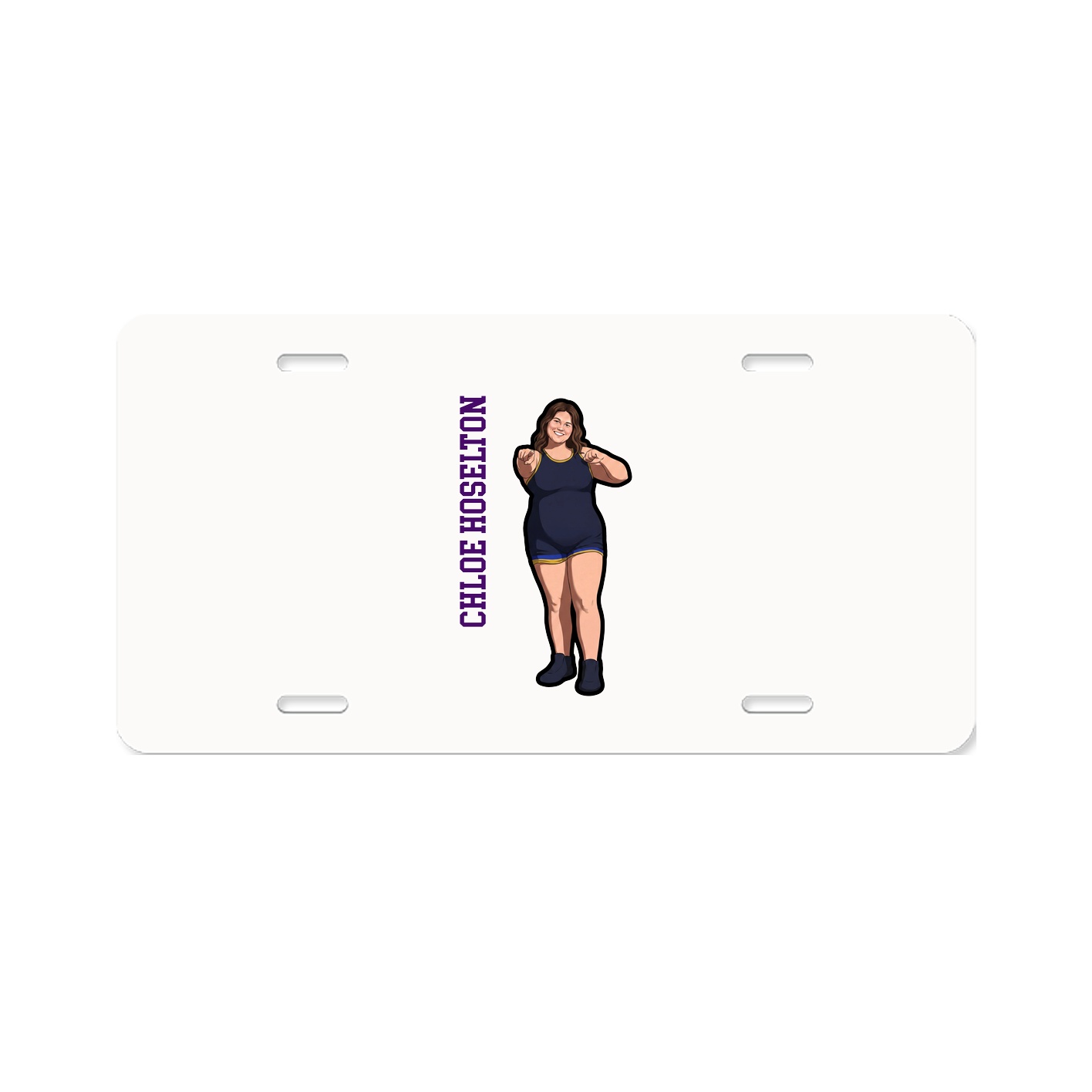 License Plate — Name Vertical in Classic