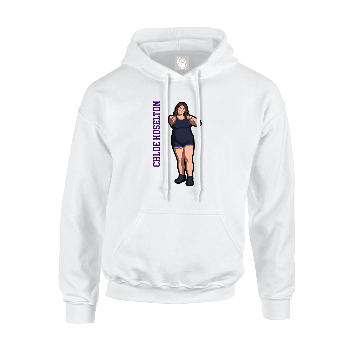 Hoodie — Name Vertical in White