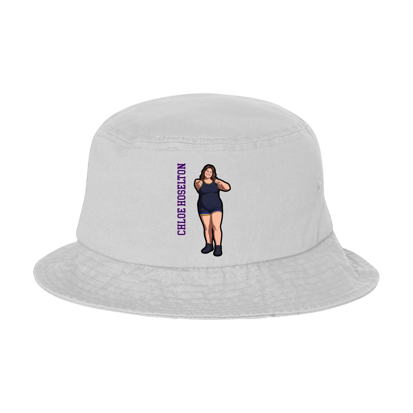 Bucket Cap — Name Vertical in White